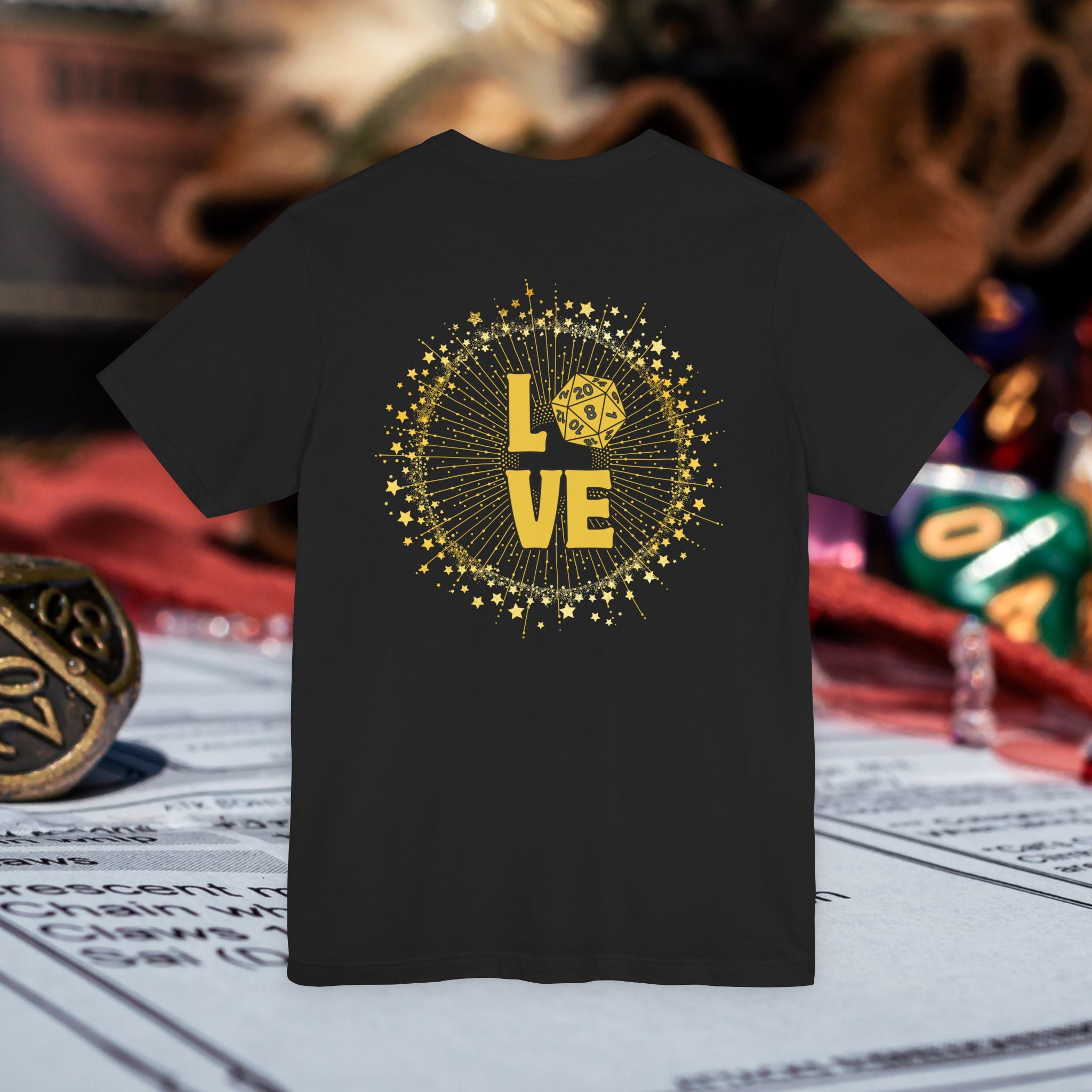 Love D20 T-Shirt — RPG Gamer Dice Love Tee