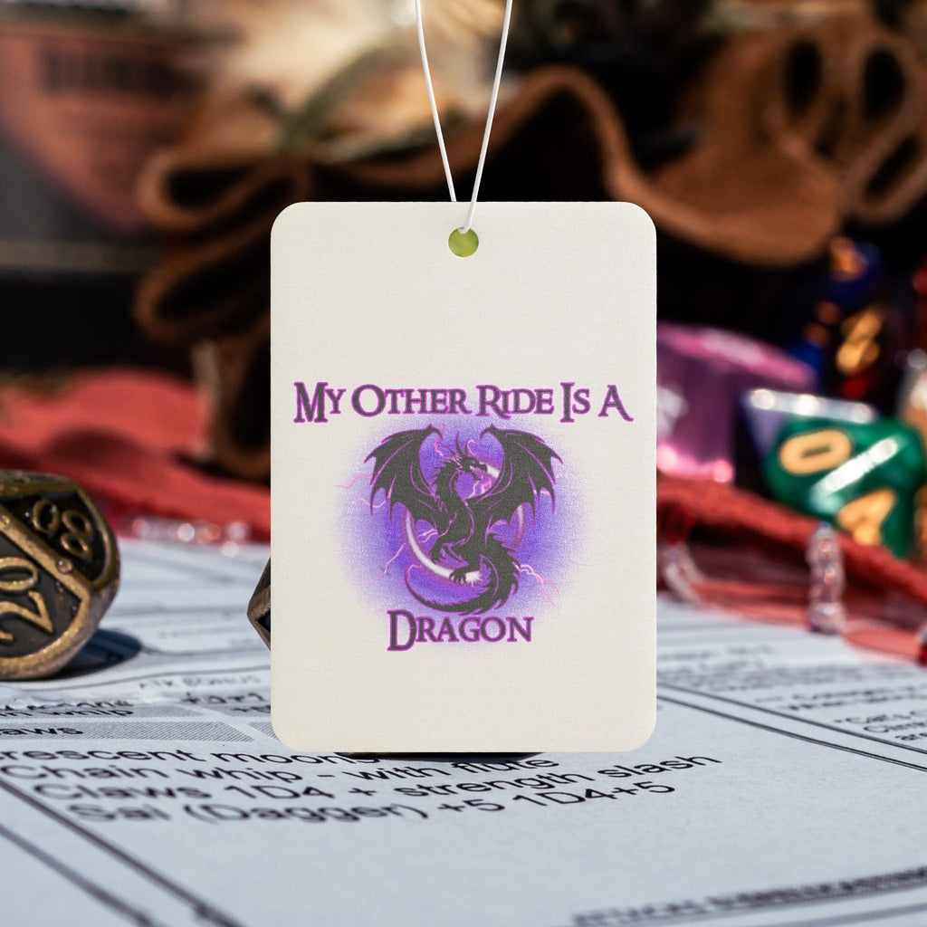 "My Other Ride Is A Dragon" Car Air Freshener — Fantasy D&D Gamer Scent Tag