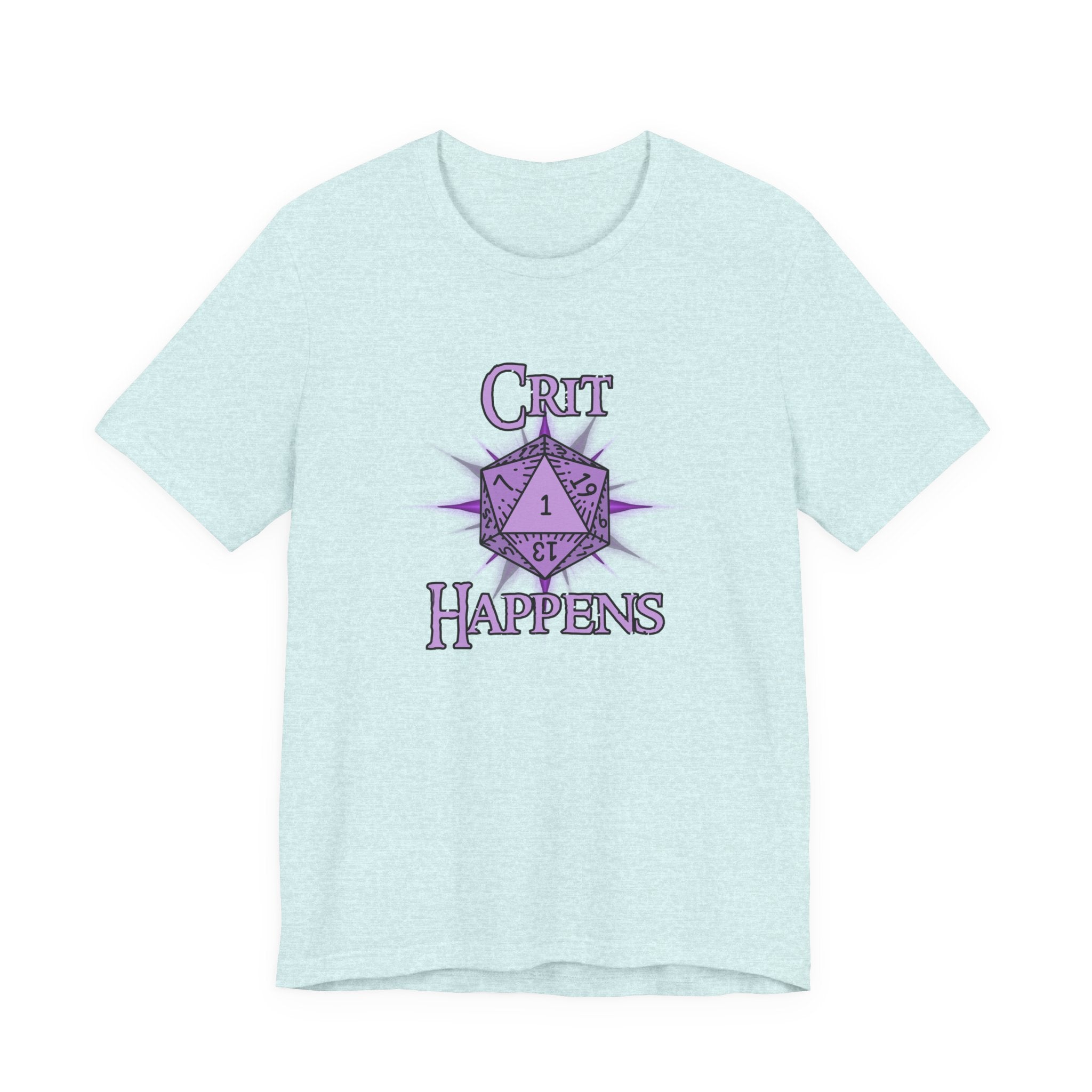 Crit Happens T-Shirt – Funny D&D D20 1 Critical Fail Dice Tee