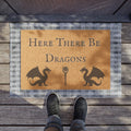 Doormat — "Here There Be Dragons" Fantasy Welcome Mat