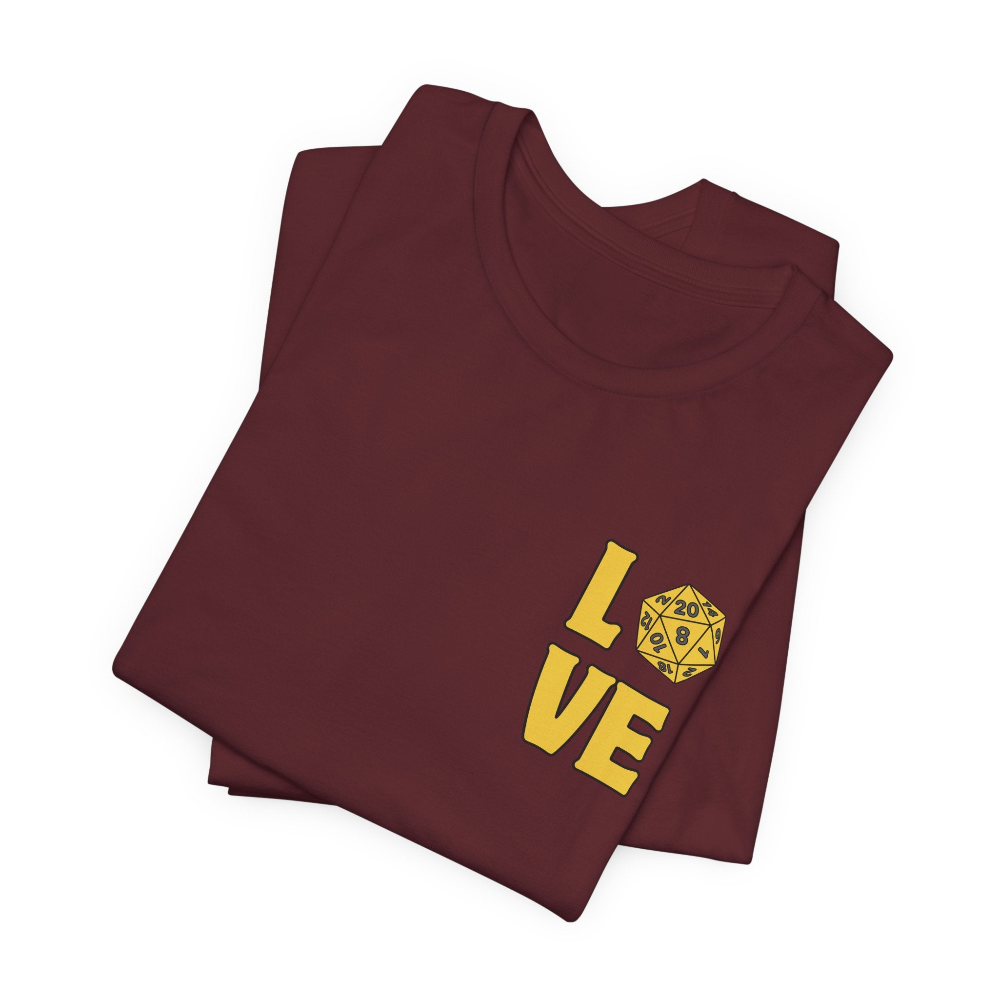 Love D20 T-Shirt — RPG Gamer Dice Love Tee