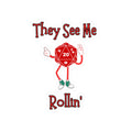 They See Me Rollin' D20 Sticker — RPG Dice Kiss-Cut Vinyl Sticker