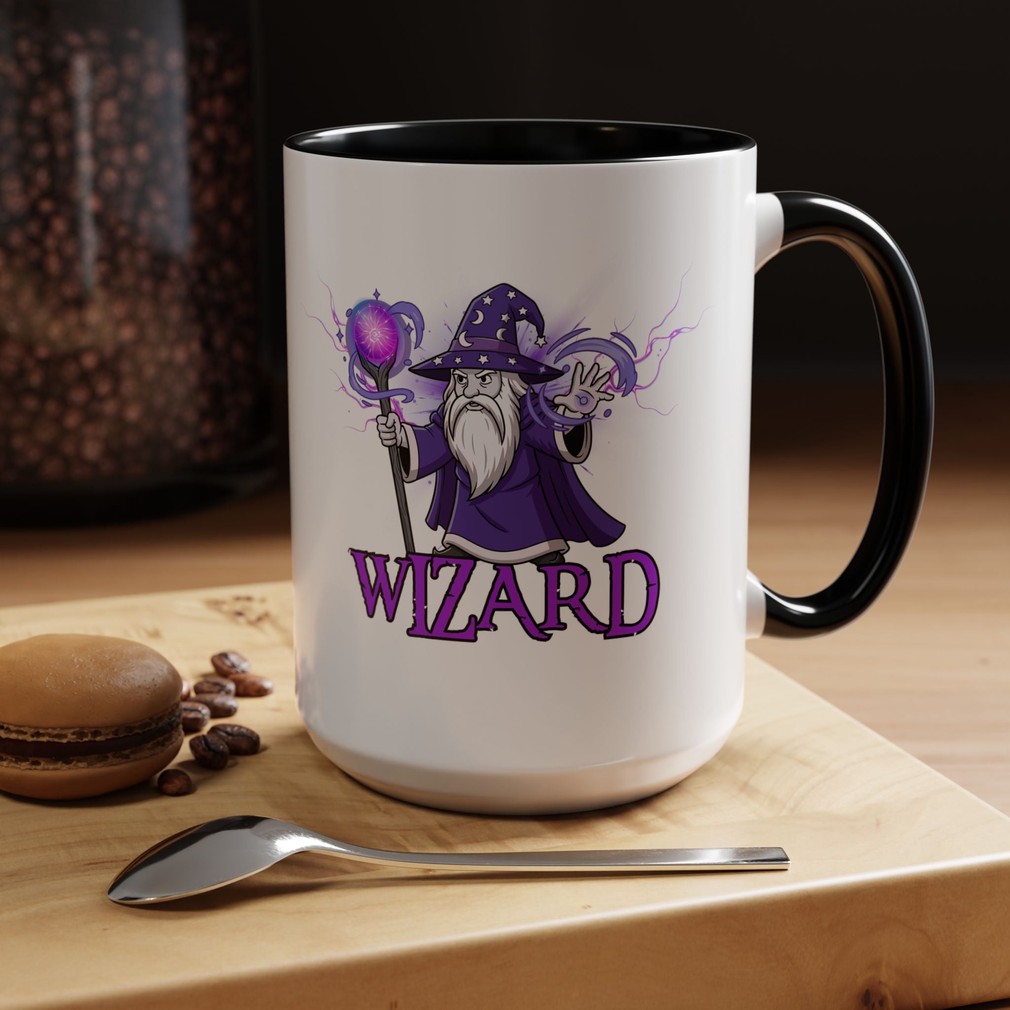 Wizard Coffee Mug — D&D Wizard Design Accent Mug (15oz)