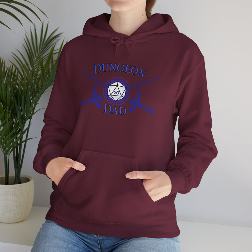 Dungeon Dad Hoodie – RPG Dad Hoodie with Dice & Swords Design