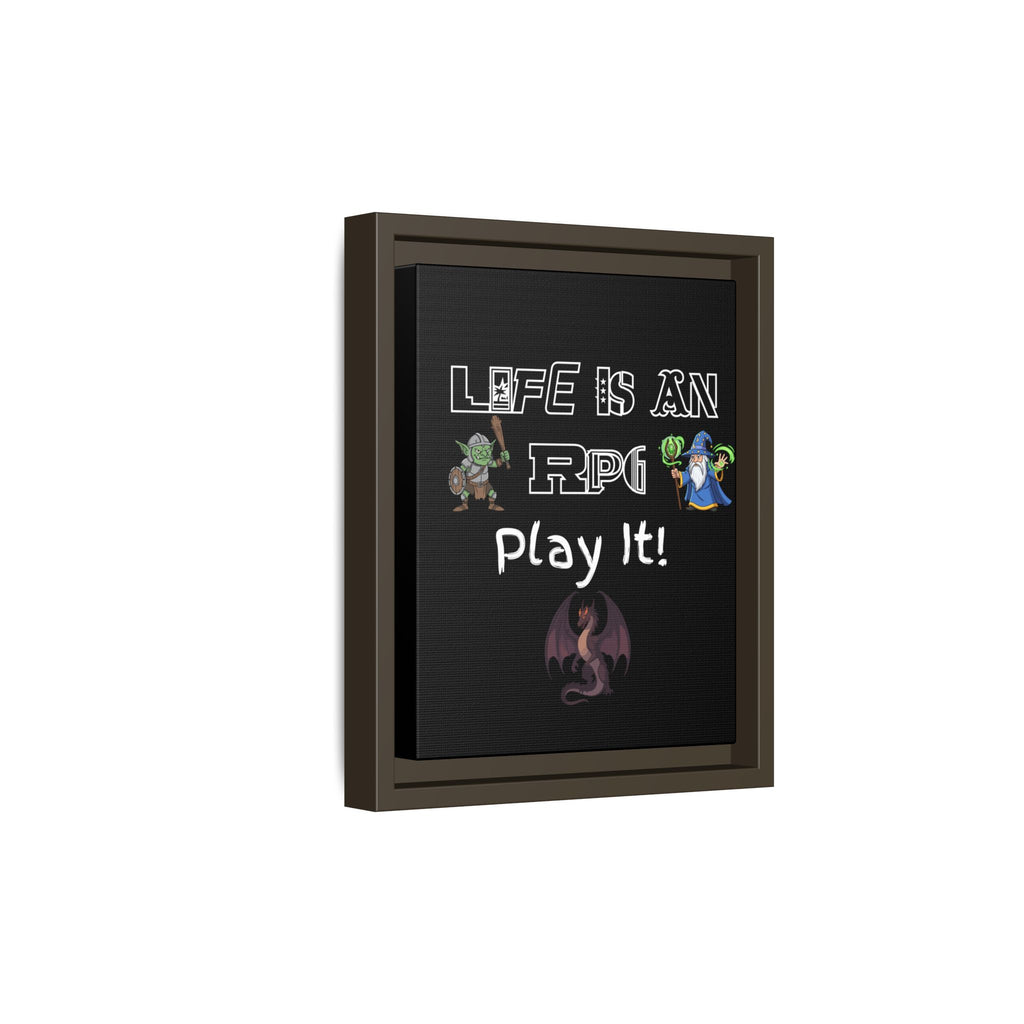 Life Is an RPG Framed Canvas Print – Rpg Gaming Wall Art