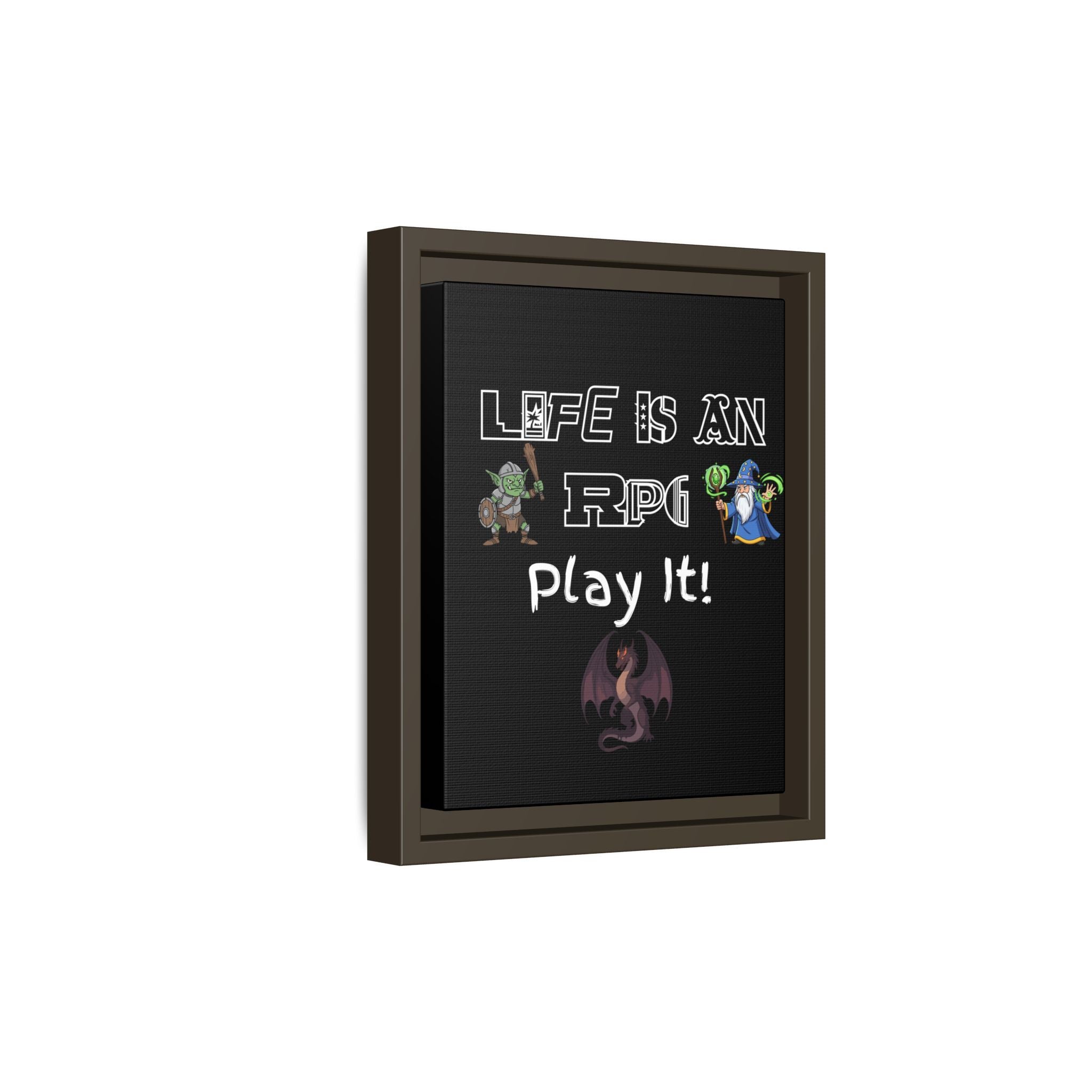 Life Is an RPG Framed Canvas Print – Rpg Gaming Wall Art