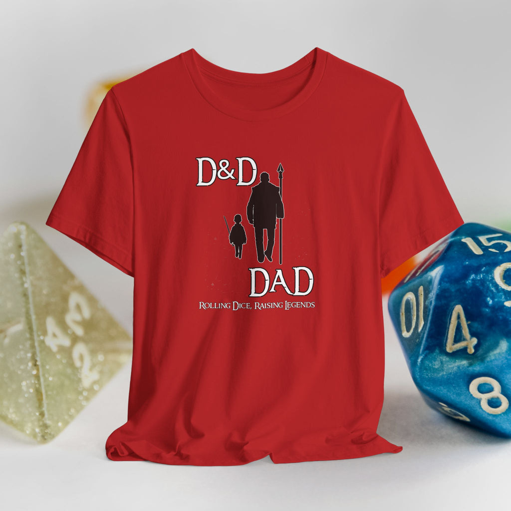 D&D Dad T‑Shirt — Roleplaying Dad Tee (Rolling Dice, Raising Legends)