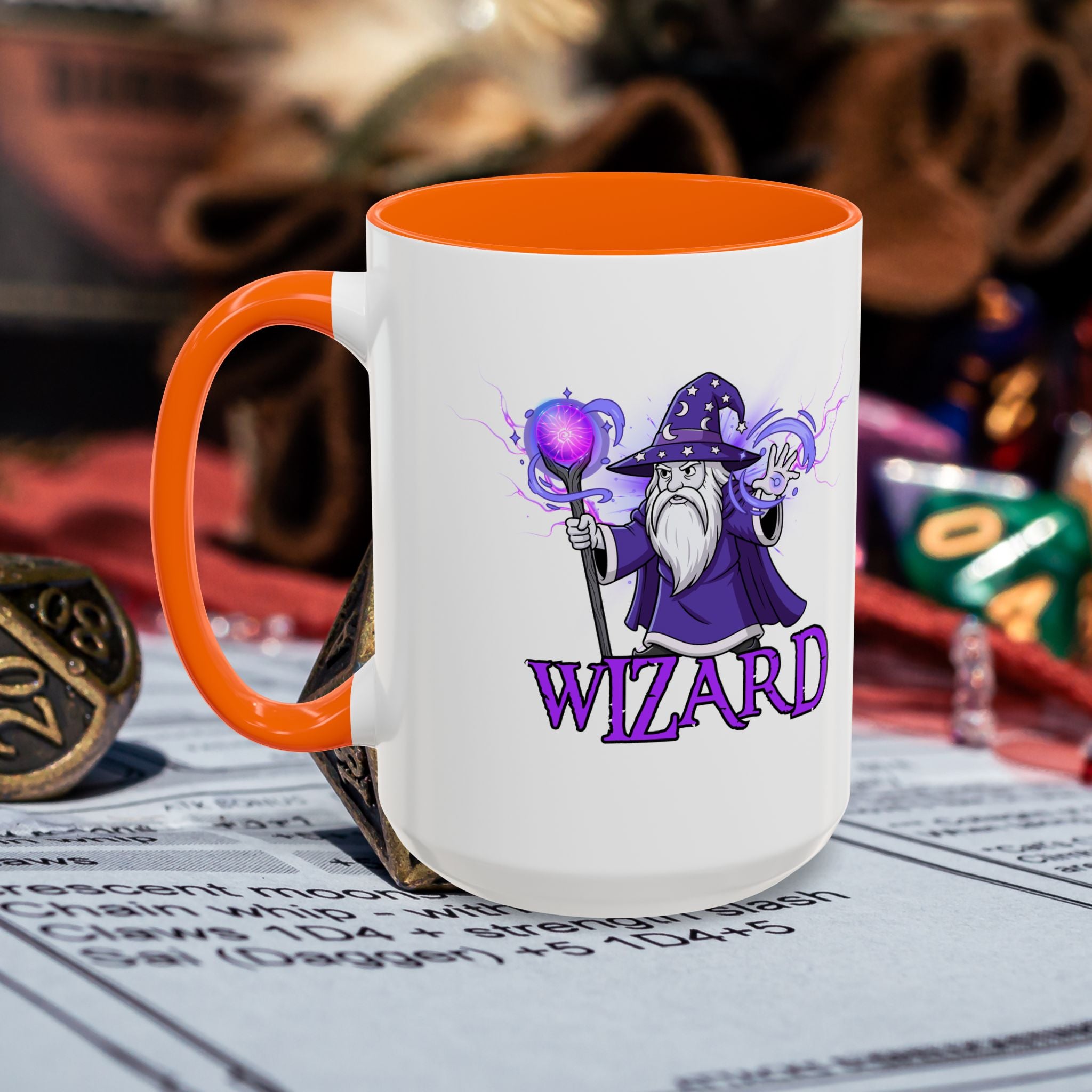 Wizard Coffee Mug — D&D Wizard Design Accent Mug (15oz)
