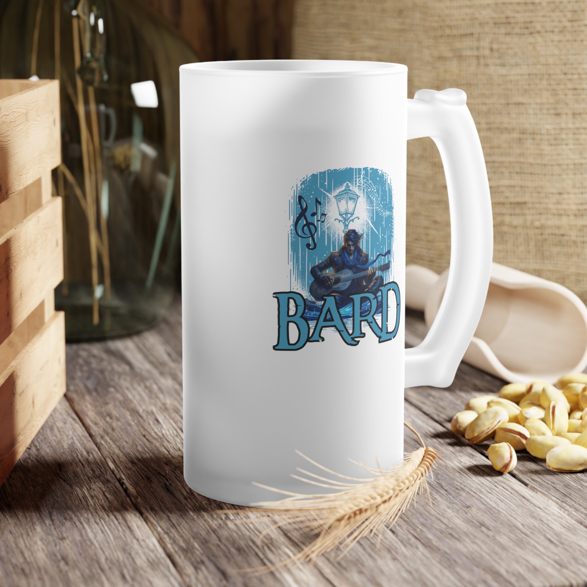 Frosted Bard Beer/Mead Mug – D&D Class Bard Beer Stein