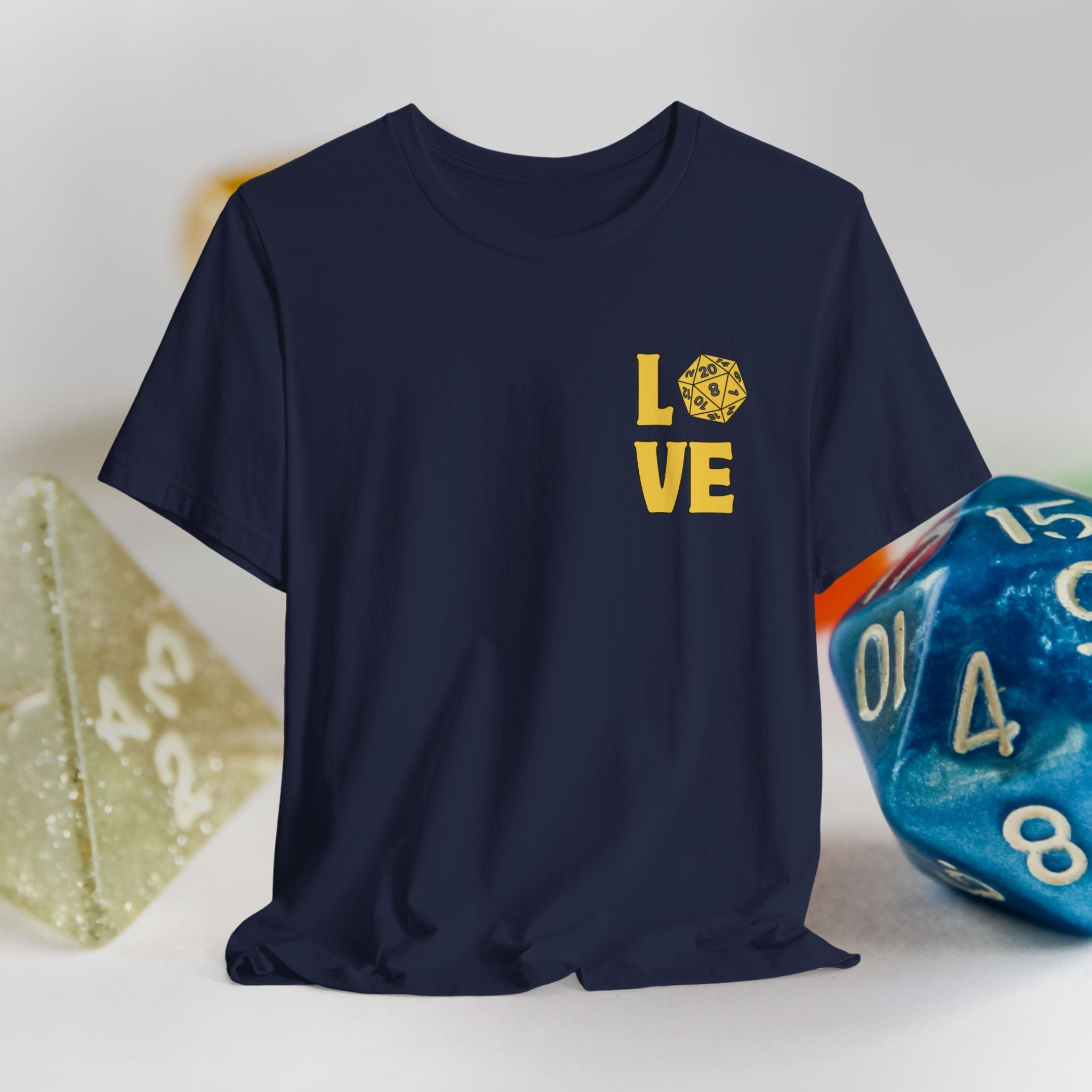 Love D20 T-Shirt — RPG Gamer Dice Love Tee