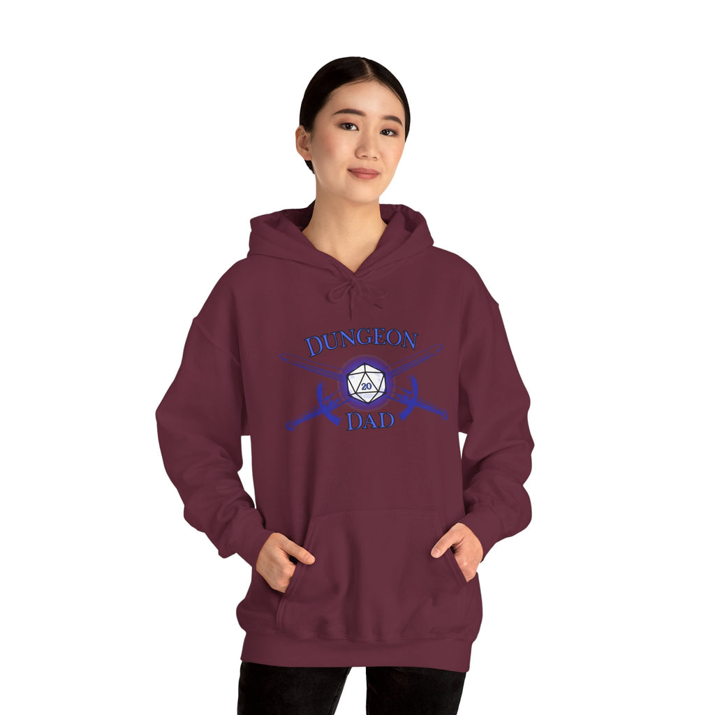 Dungeon Dad Hoodie – RPG Dad Hoodie with Dice & Swords Design