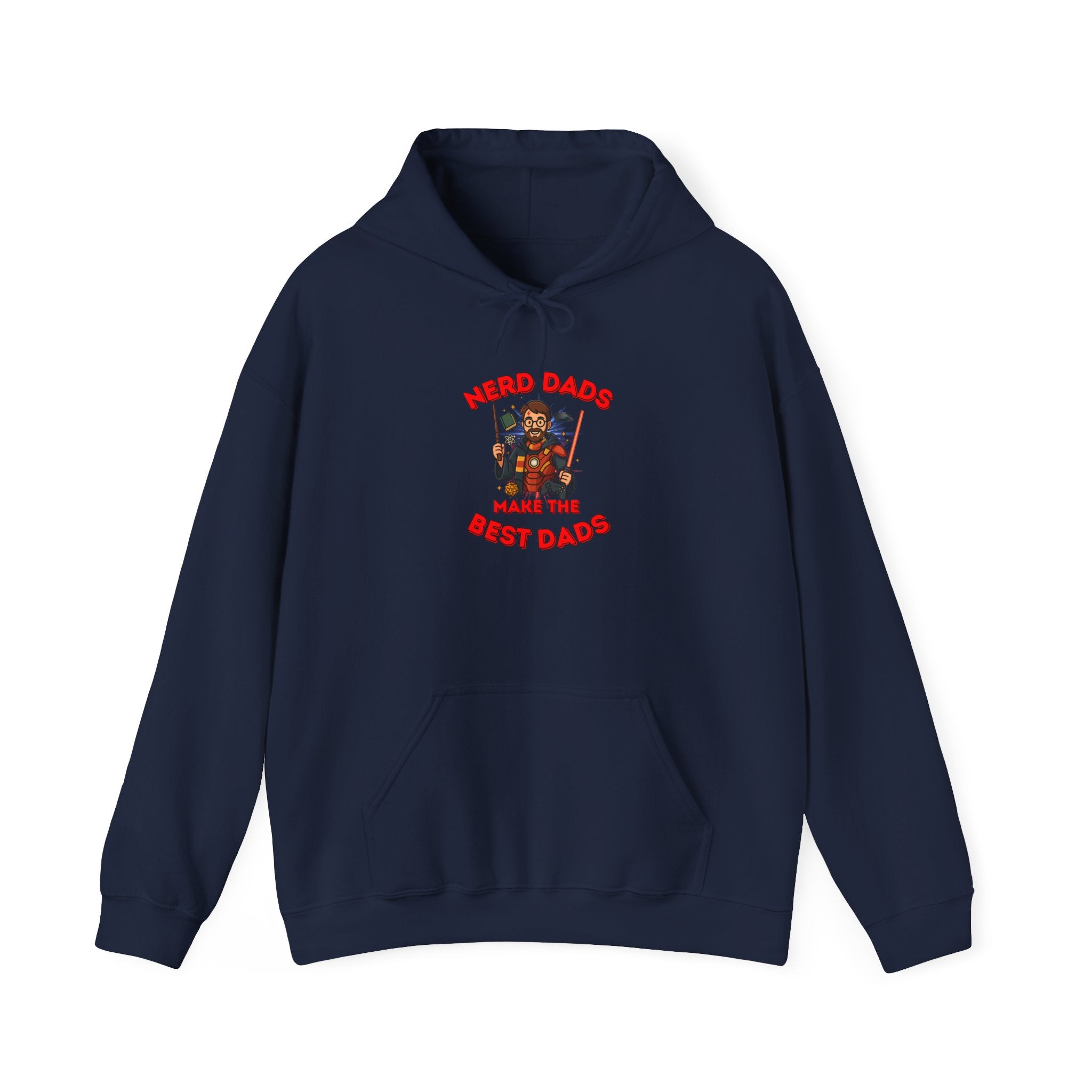 Hoodie — "Nerd Dads Make the Best Dads" Graphic Hooded Sweatshirt