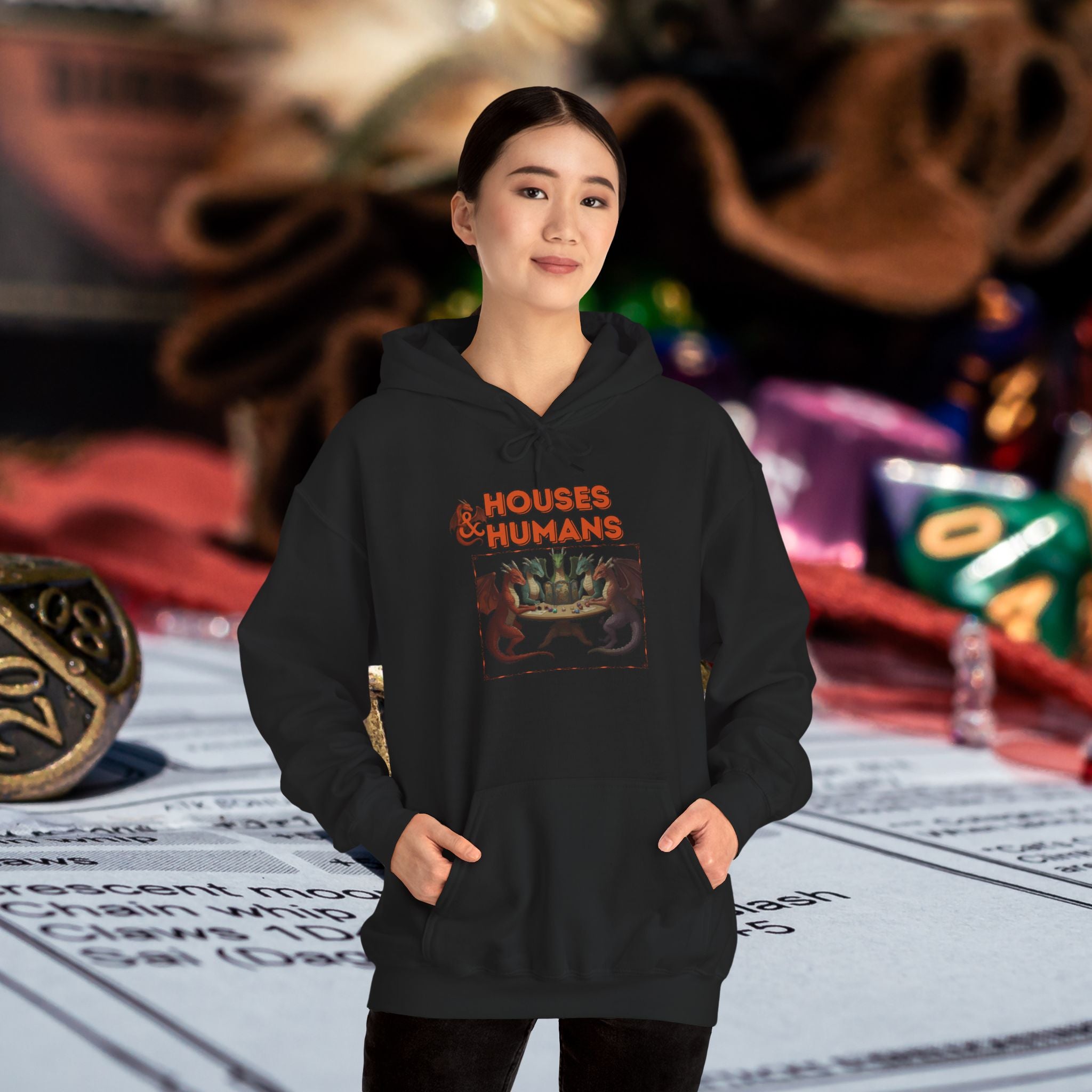 Houses & Humans Hoodie – Cozy D&D Fantasy Gaming Sweatshirt