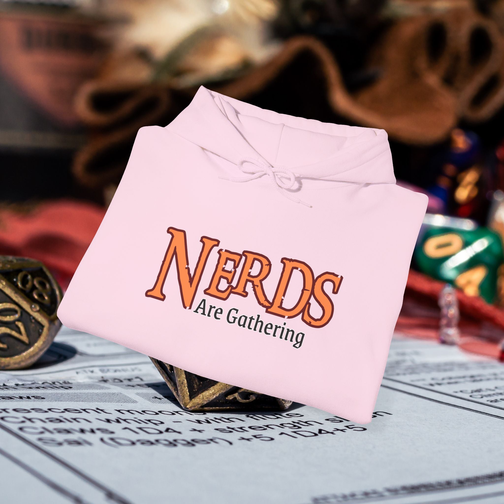 Hoodie — "Nerds Are Gathering" Retro Gamer & Tabletop Hoodie