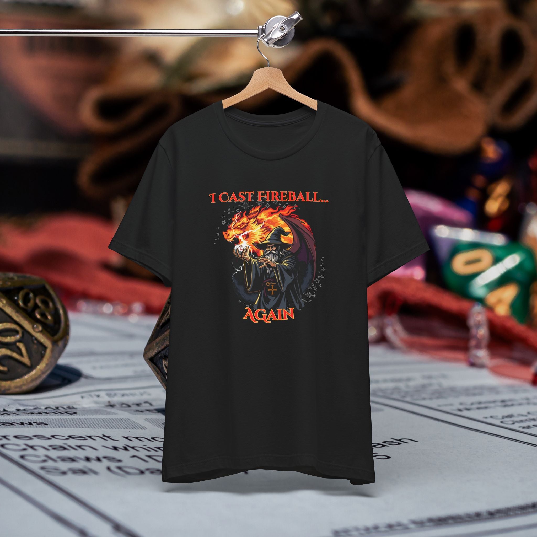 T-Shirt — "I Cast Fireball... Again" D&D Dragon Fantasy RPG Tee