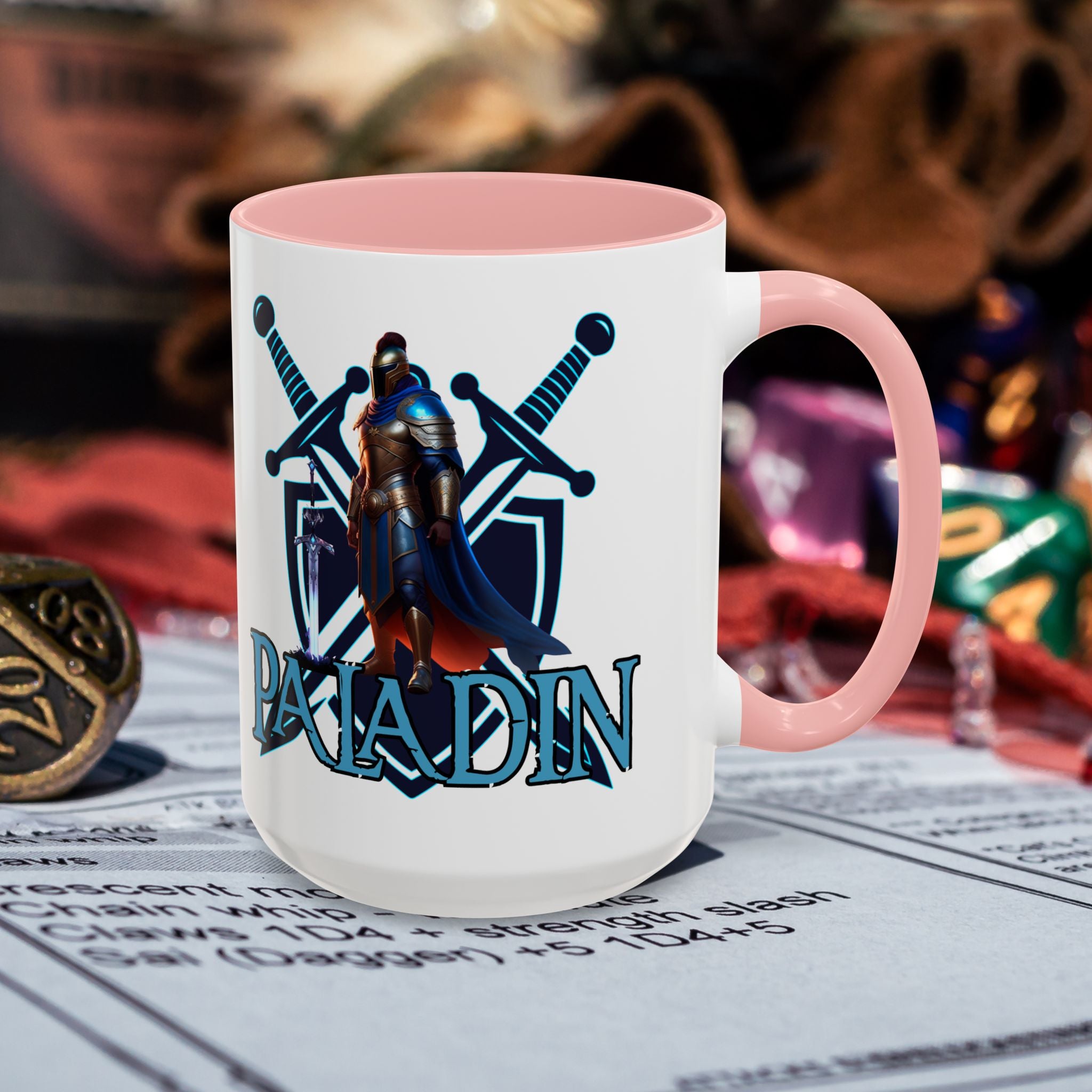 Paladin Coffee Mug – RPG Paladin D&D Design (15oz Accent)