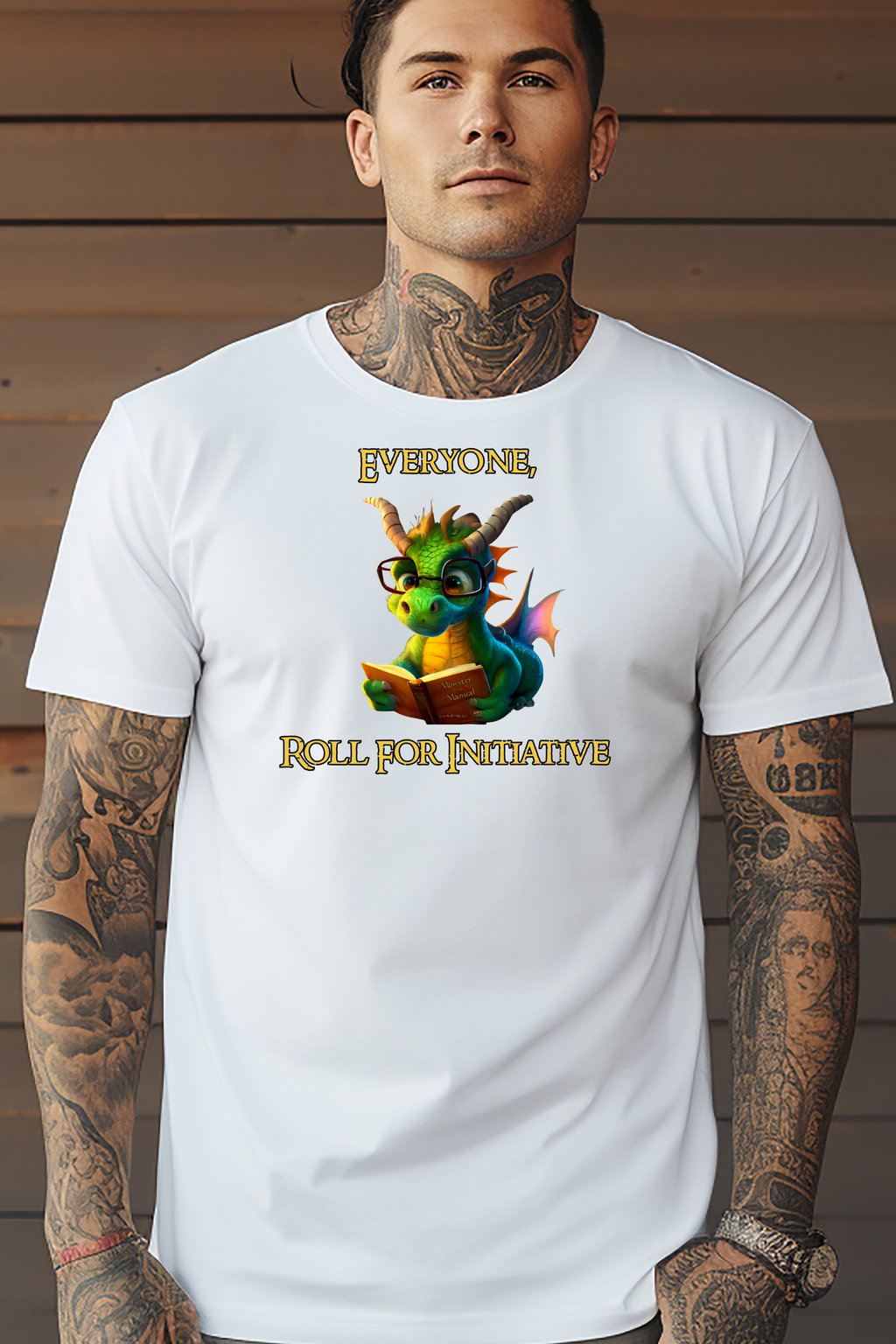 Roll for Initiative Dragon T-Shirt — Cute Fantasy RPG Tee
