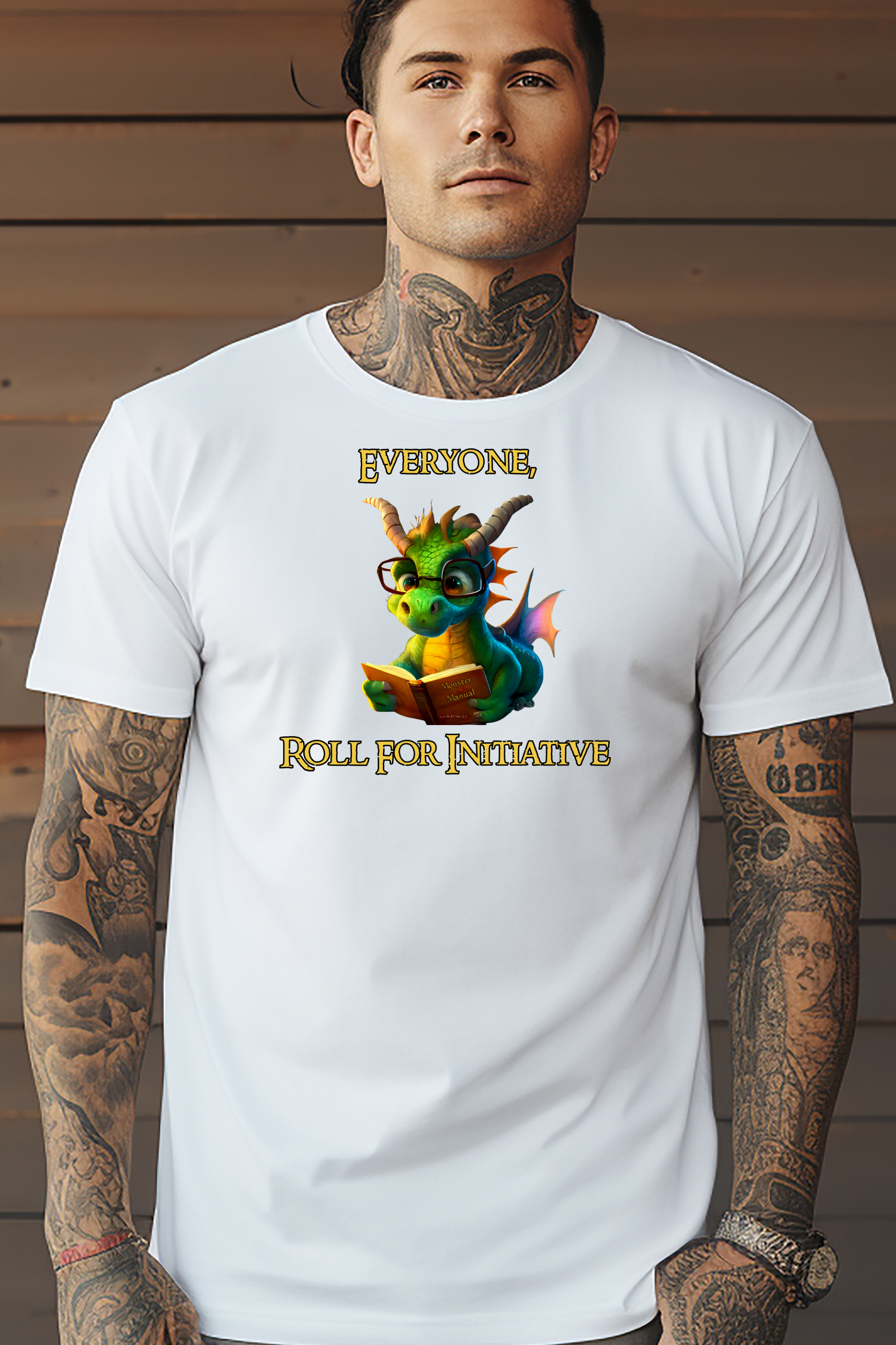 Roll for Initiative Dragon T-Shirt — Cute Fantasy RPG Tee