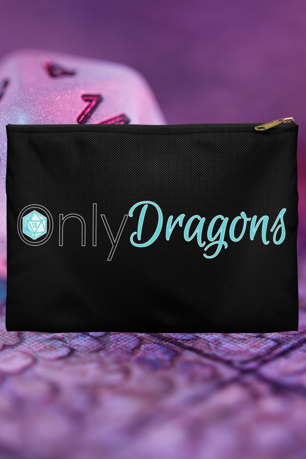Only Dragons Dice Bag —  Dice Logo Bag for RPG Players