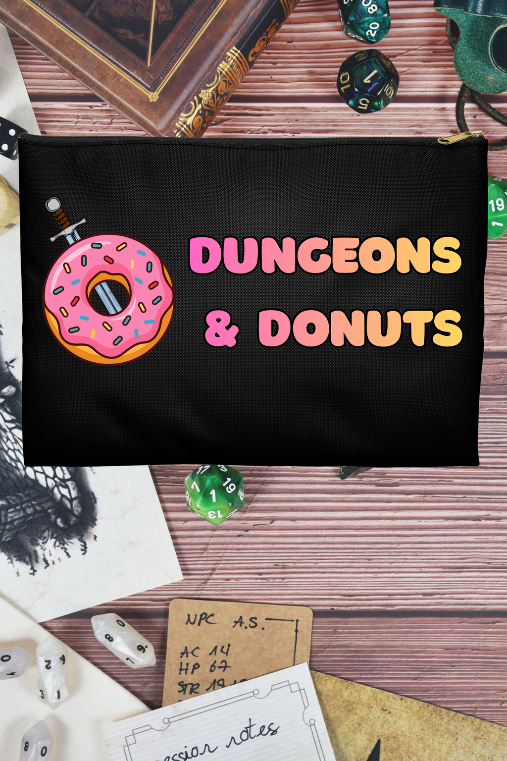 Dungeons & Donuts Dice Bag