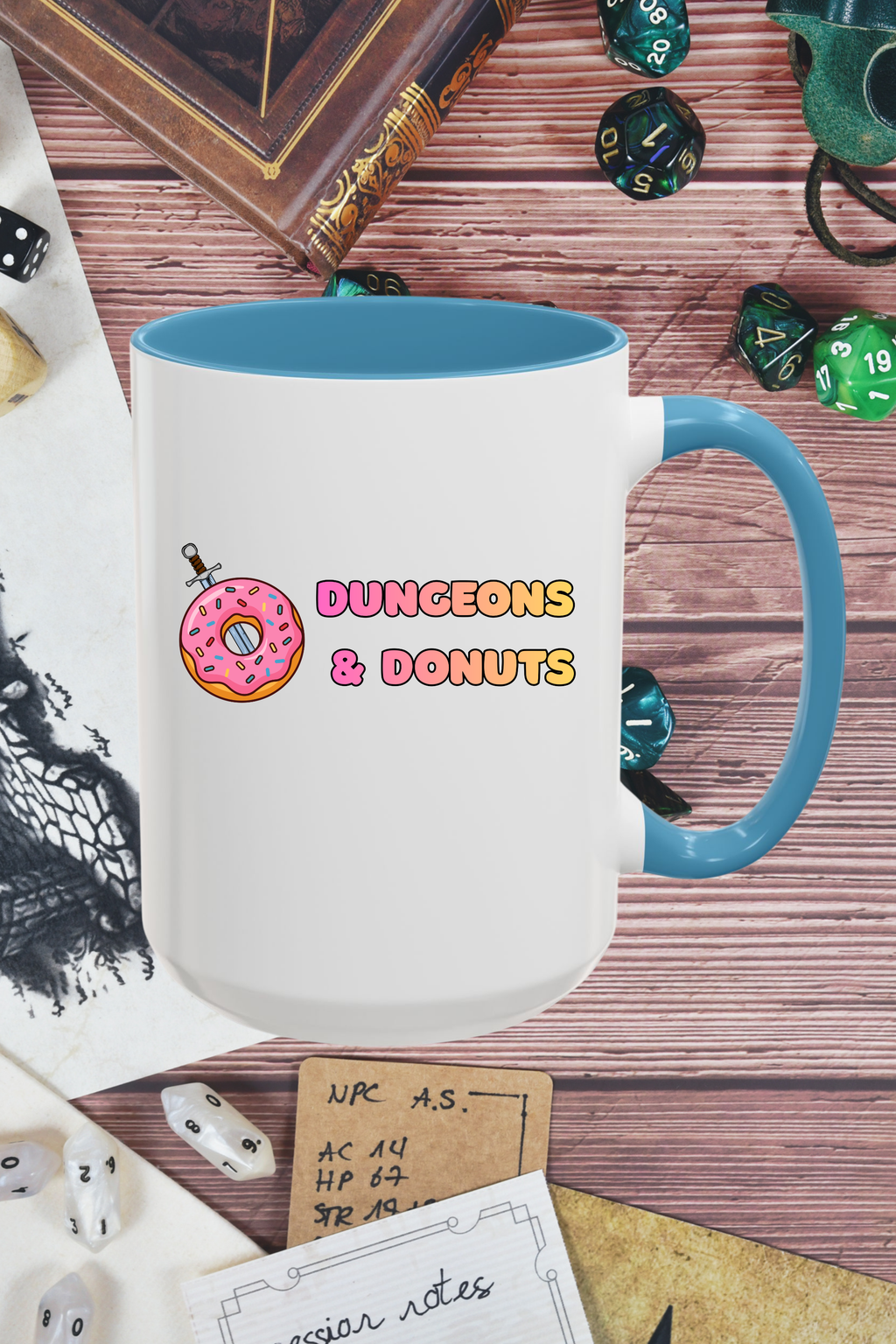 Dungeons & Donuts Accent Coffee Mug 15oz)