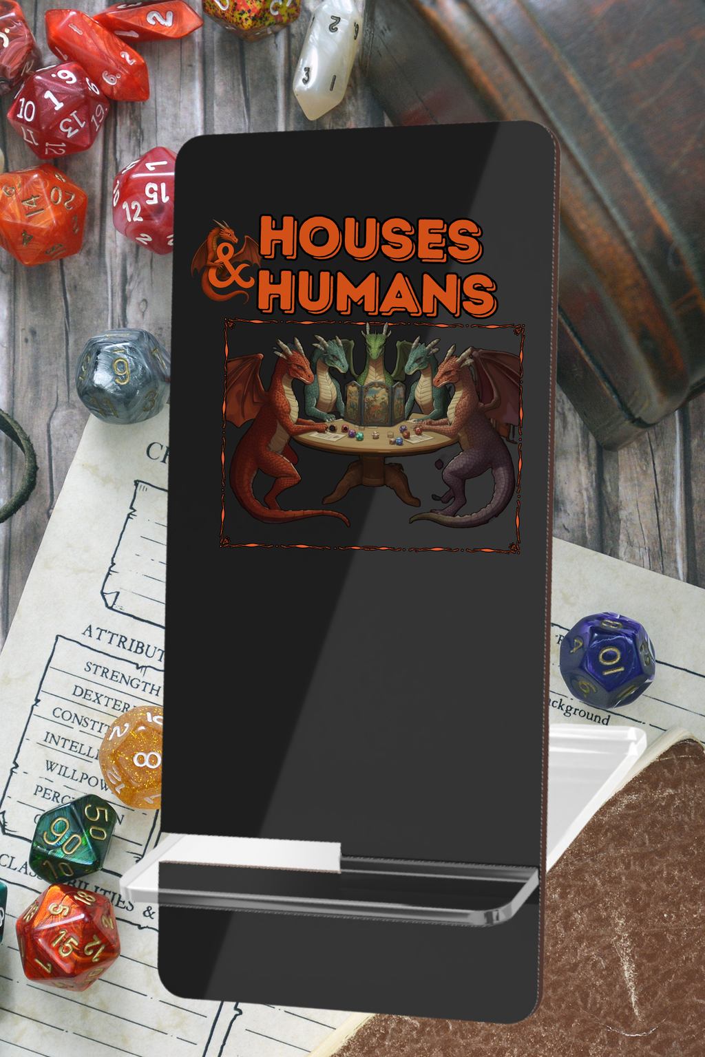 Mobile Phone Stand — "Houses & Humans"