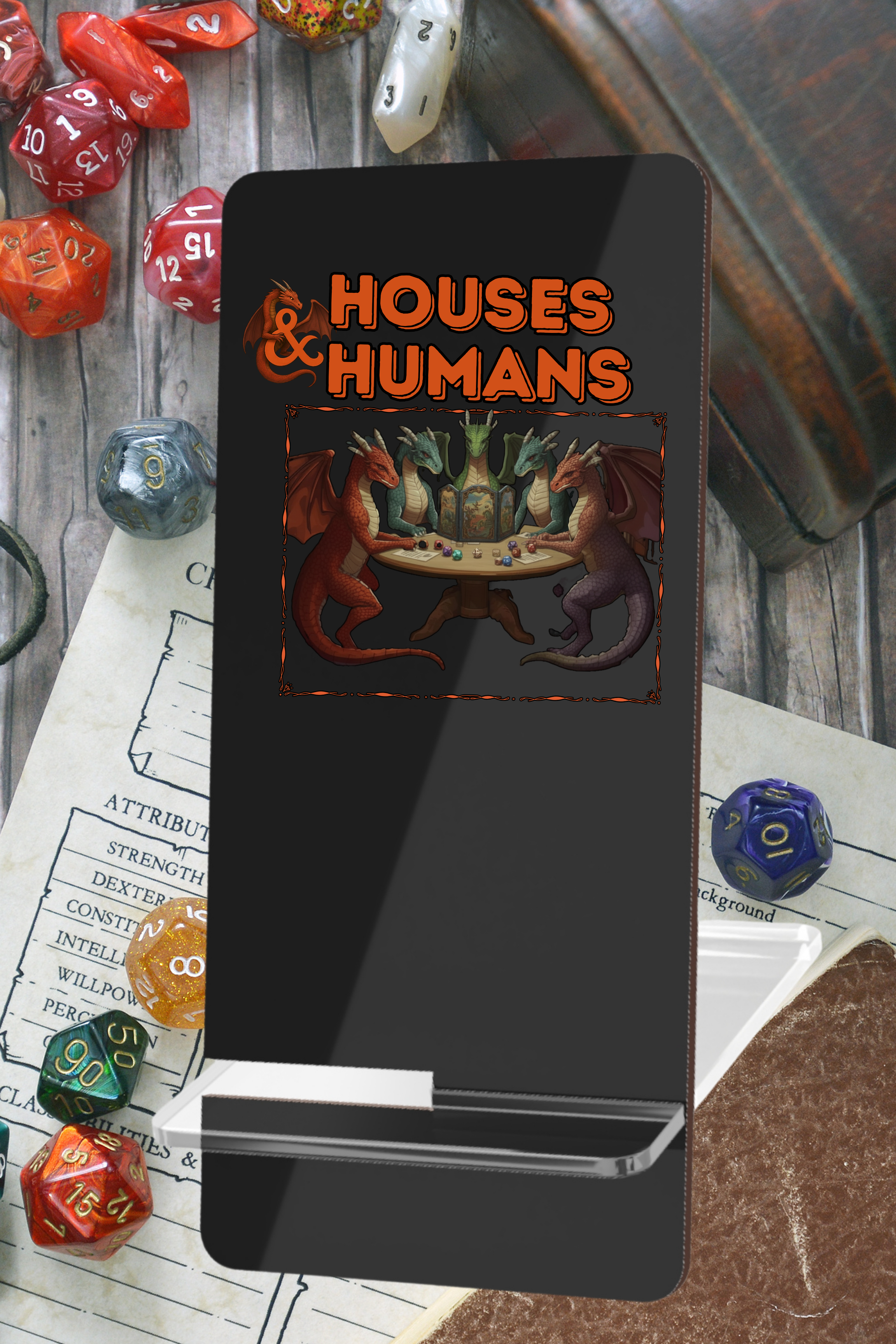 Mobile Phone Stand — "Houses & Humans"
