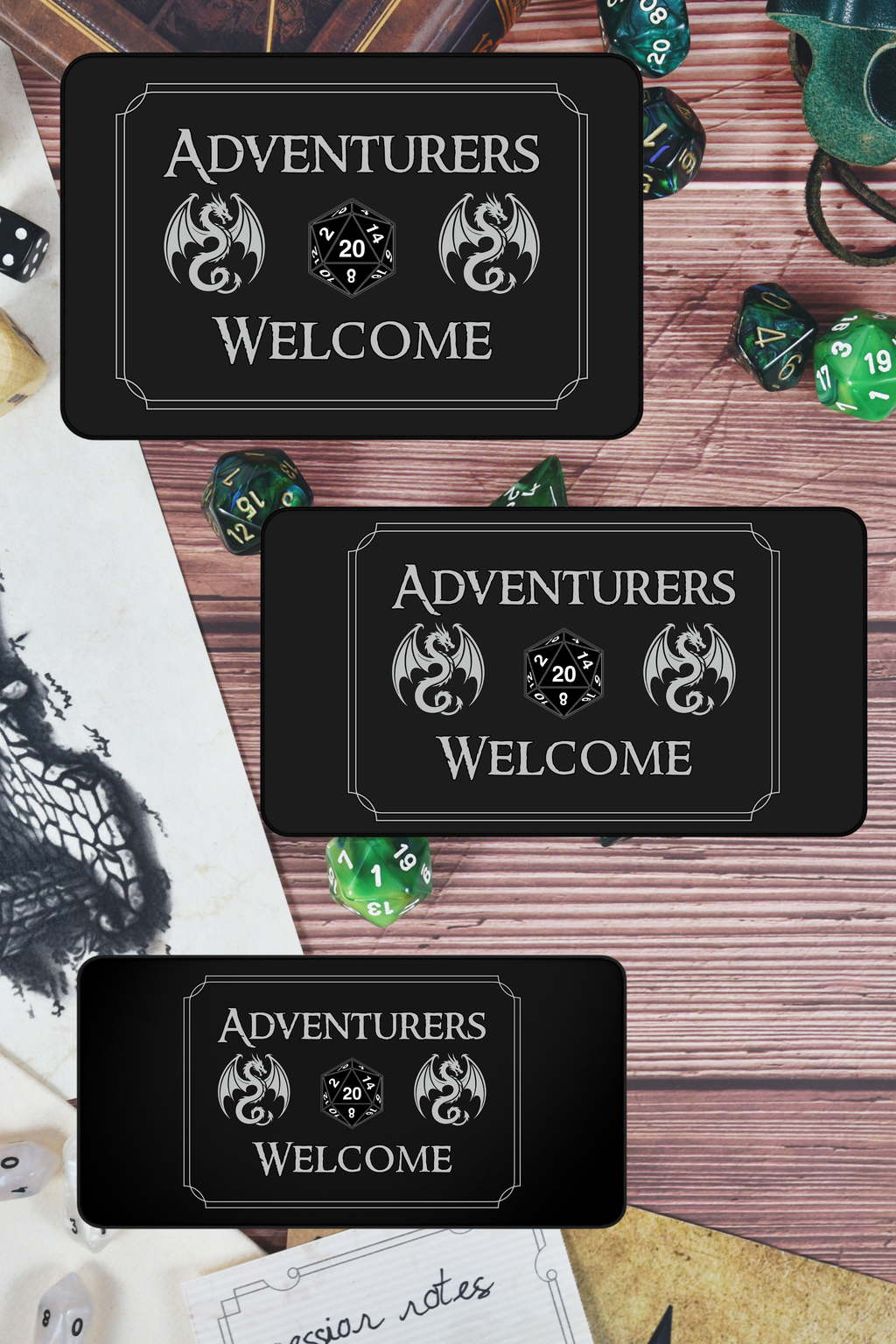 Adventurers Welcome D20 Desk Mat