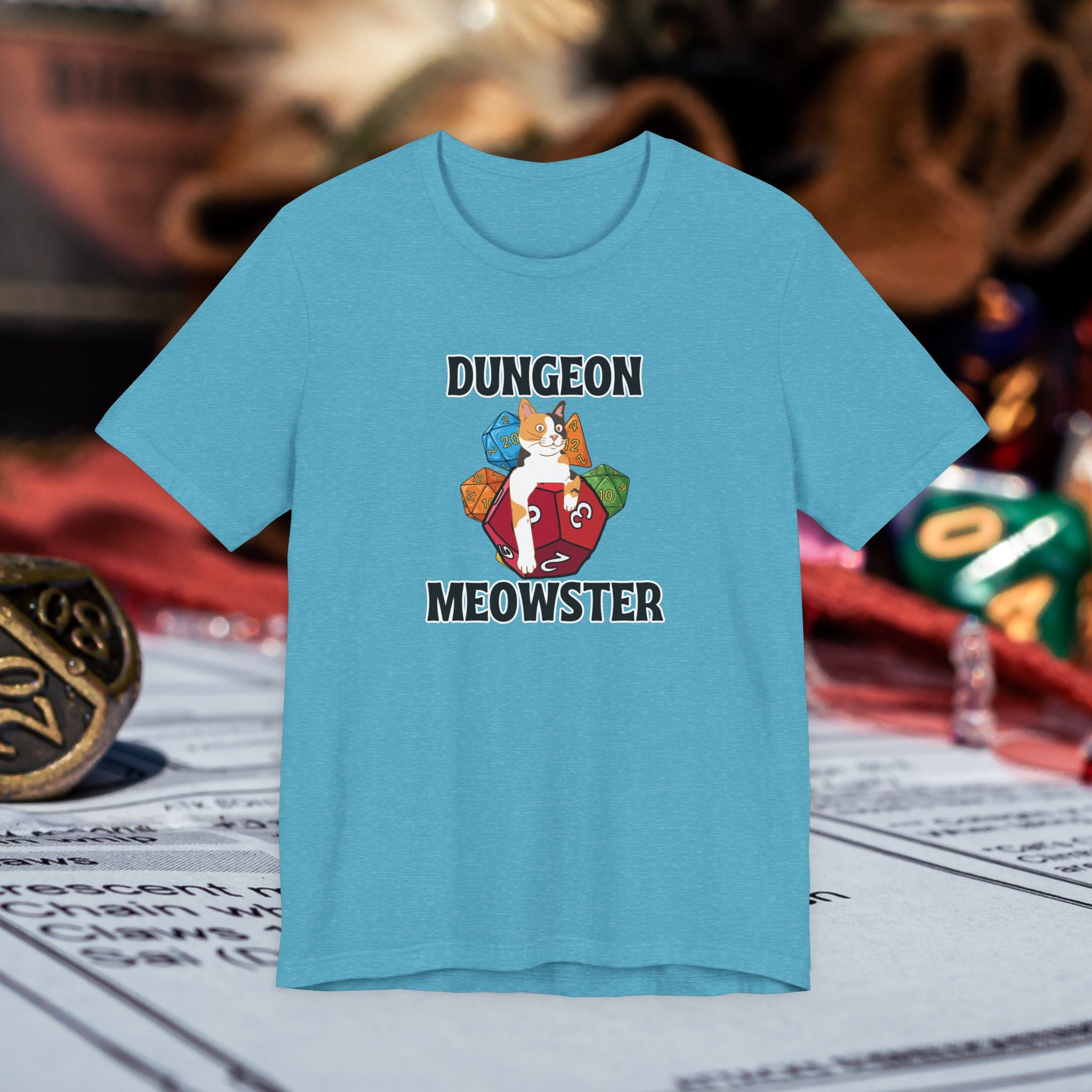 Dungeon Meowster T-Shirt — Funny Cat D&D Gamer Tee