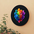 Acrylic Wall Clock — Rainbow D20 Dice Gaming Clock (Tabletop RPG Decor)