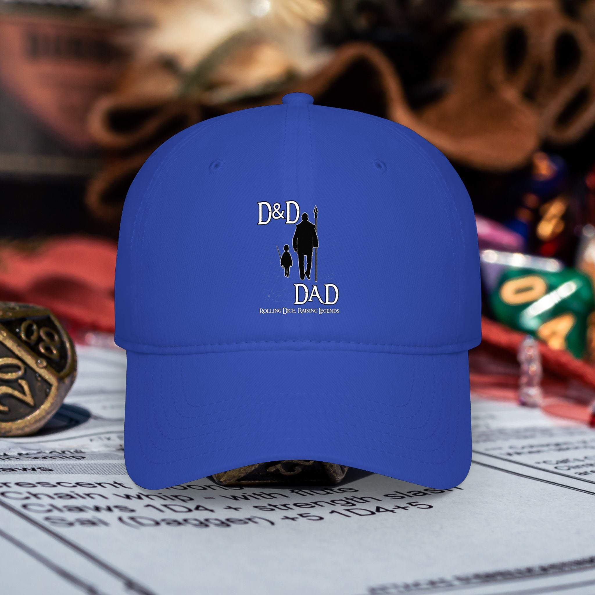 D&D Dad Low Profile Baseball Cap — Gamer Dad Hat for Tabletop Roleplaying