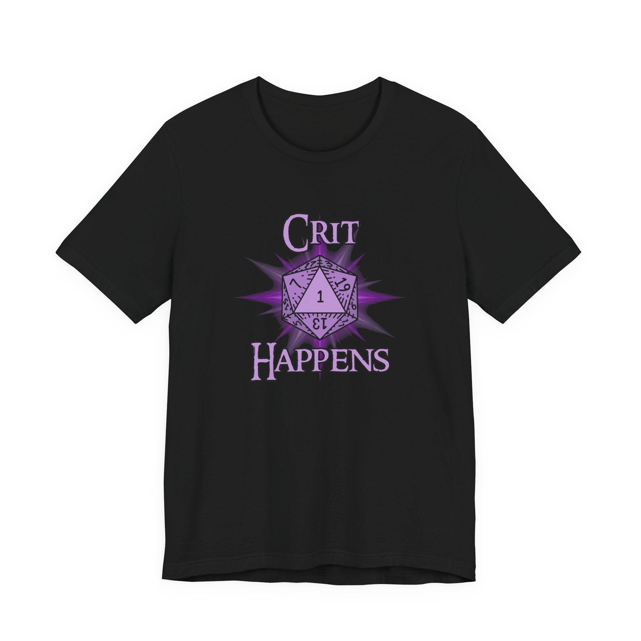 Crit Happens T-Shirt – Funny D&D D20 1 Critical Fail Dice Tee