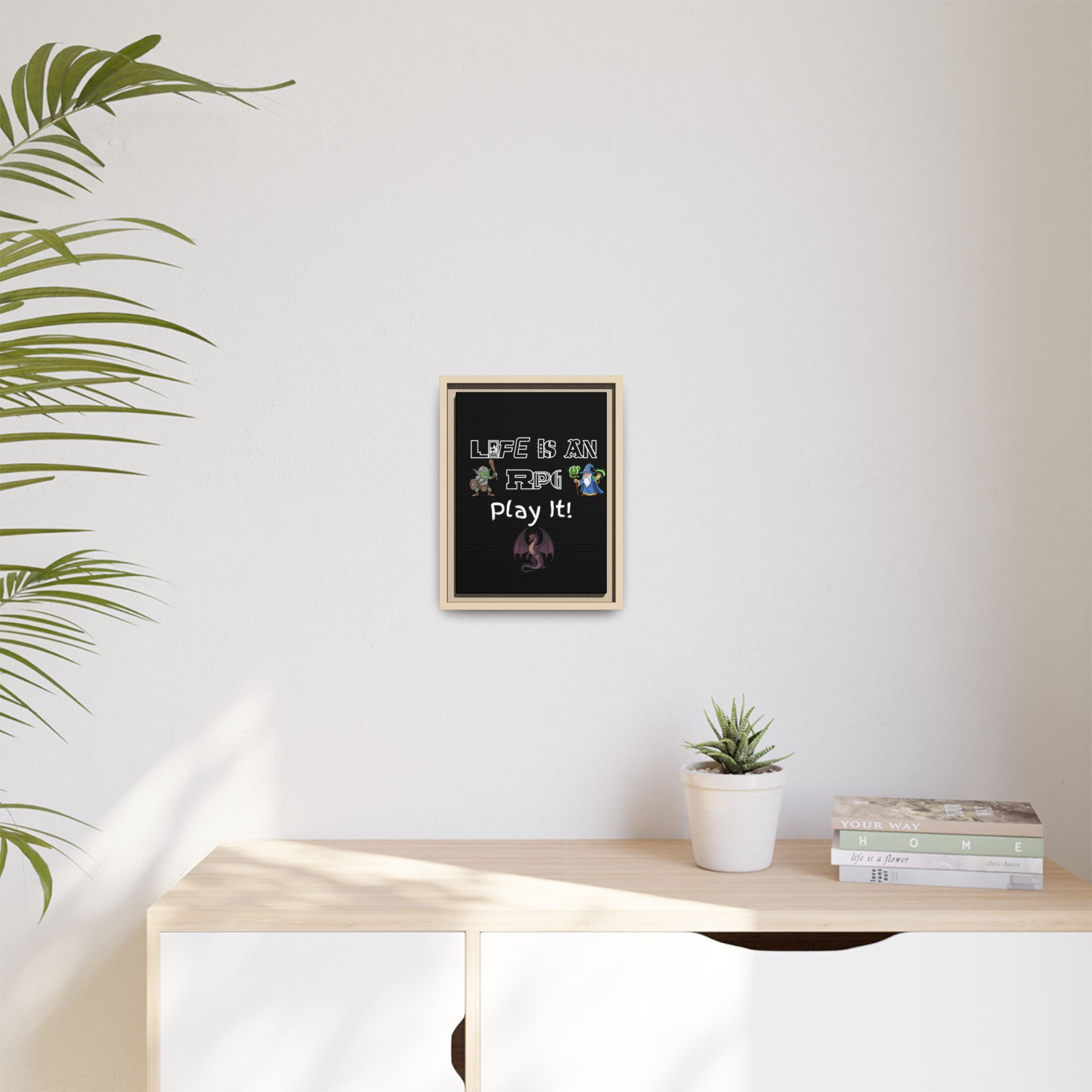 Life Is an RPG Framed Canvas Print – Rpg Gaming Wall Art