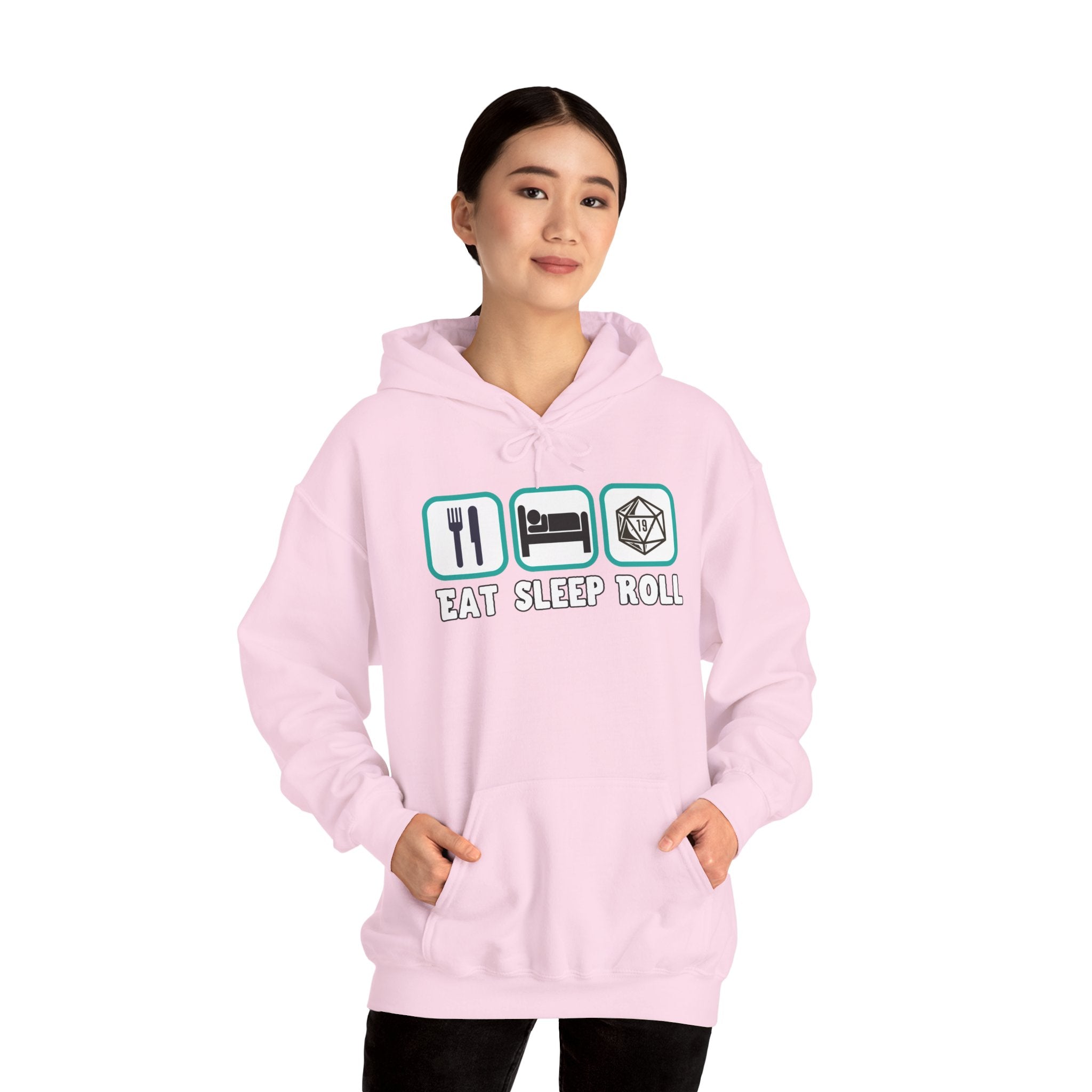 Hoodie — "Eat Sleep Roll" Dice & RPG Gamer Hooded Sweatshirt