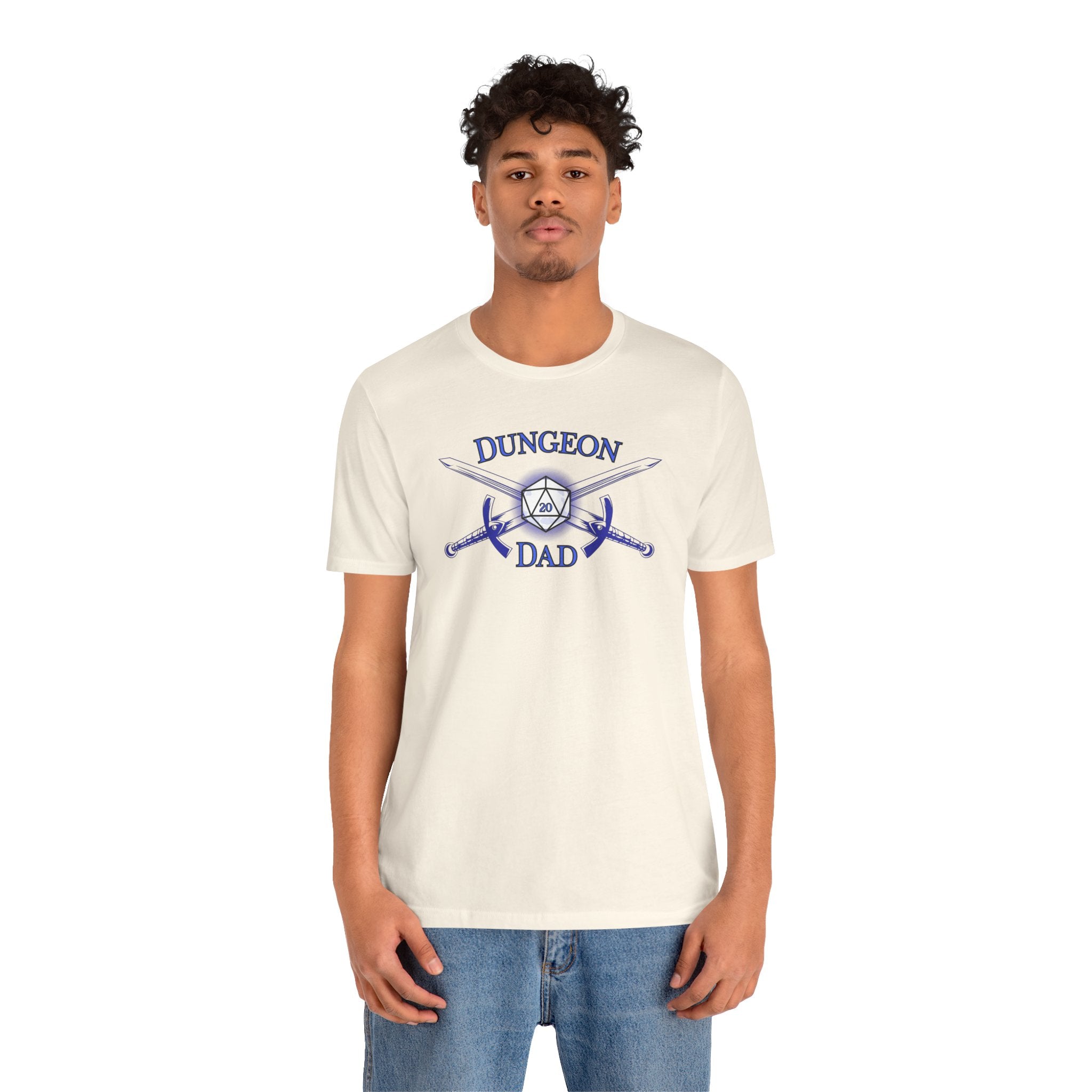 Dungeon Dad T-Shirt – D20 Gamer Father Tee