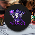 Wizard Acrylic Wall Clock — Purple D&D Fantasy Decor
