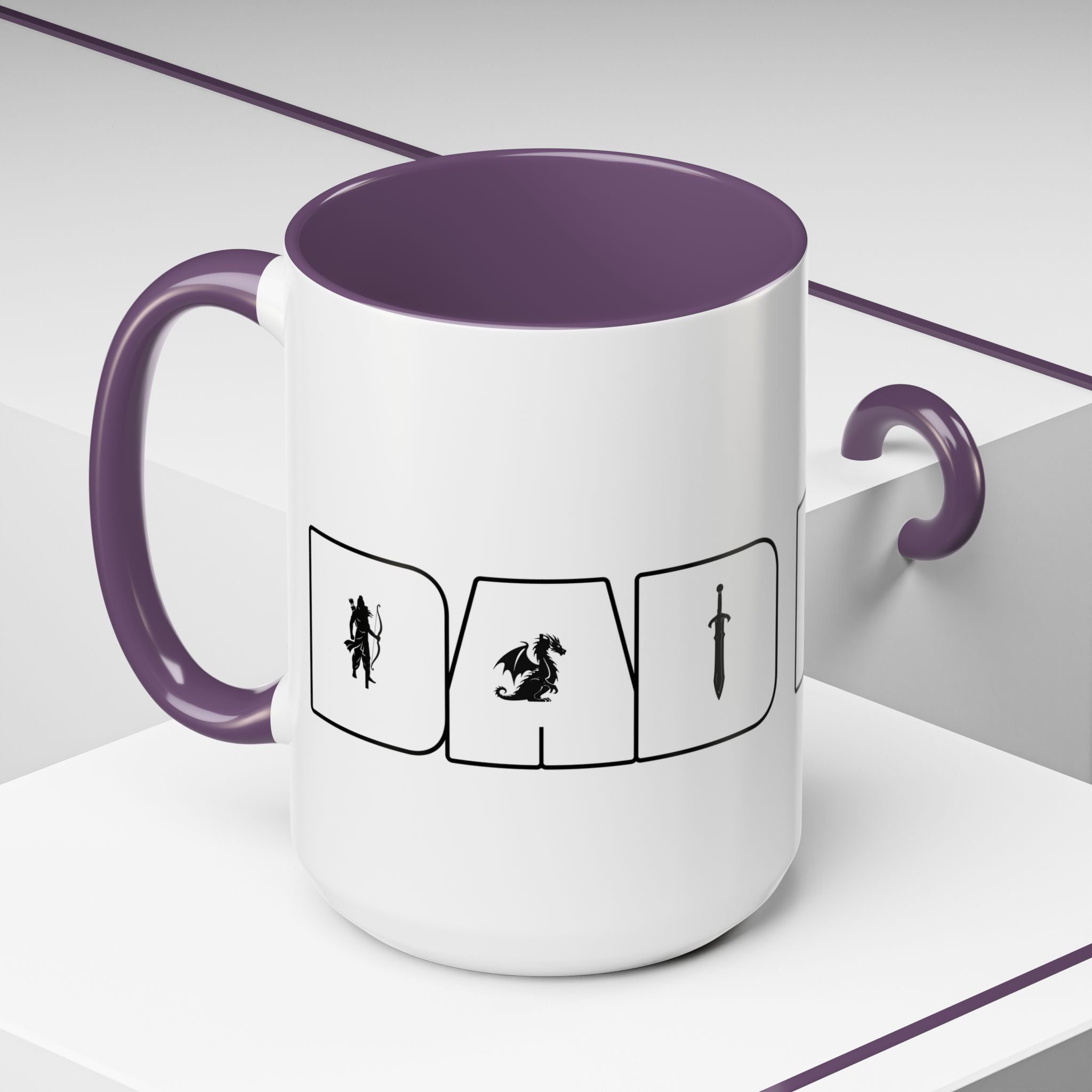 RPG Dad Icon Accent Coffee Mug — Dad Tabletop Gaming 15oz