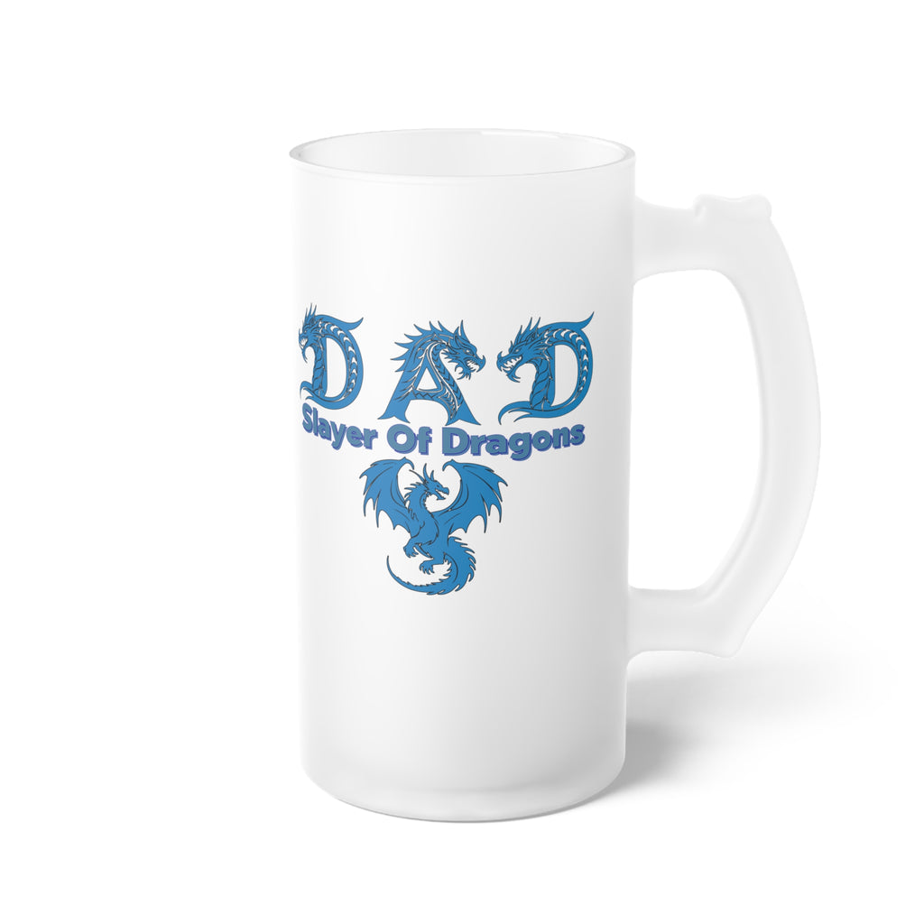 Dad Slayer of Dragons Frosted Beer Mug