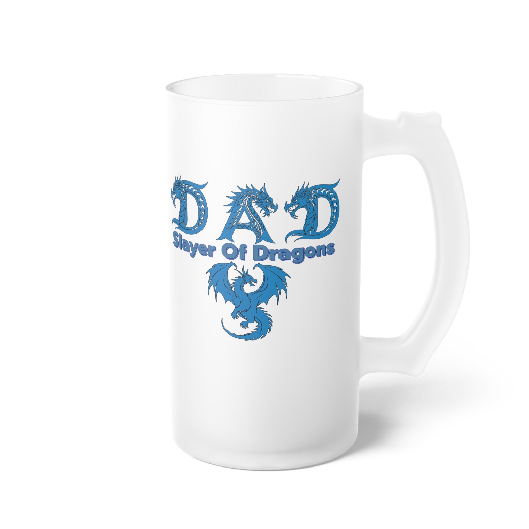 Dad Slayer of Dragons Frosted Beer Mug