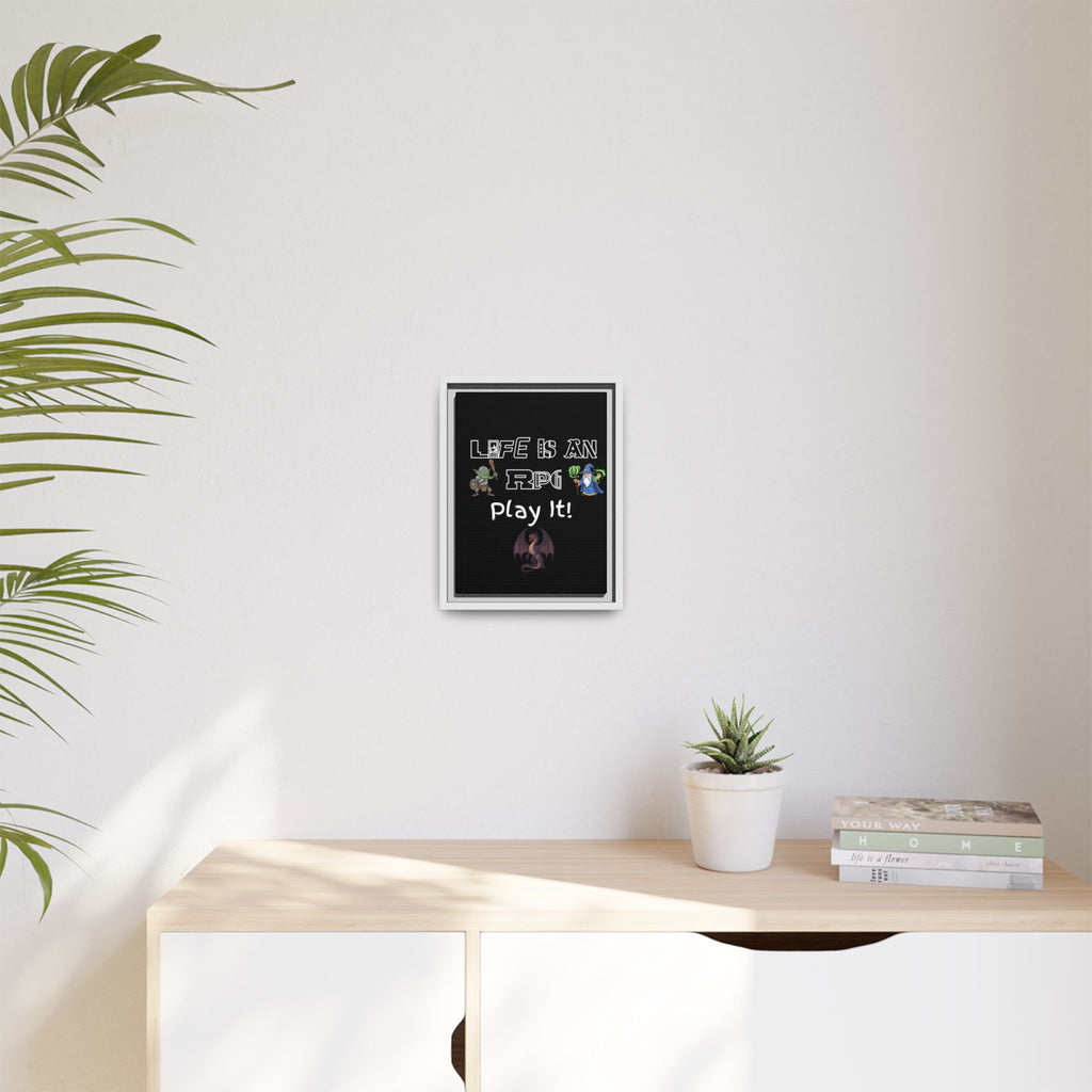 Life Is an RPG Framed Canvas Print – Rpg Gaming Wall Art