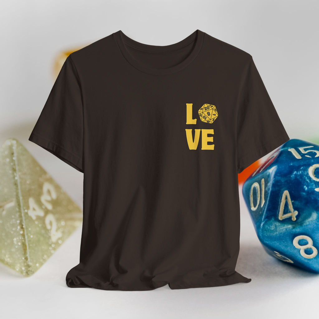 Love D20 T-Shirt — RPG Gamer Dice Love Tee