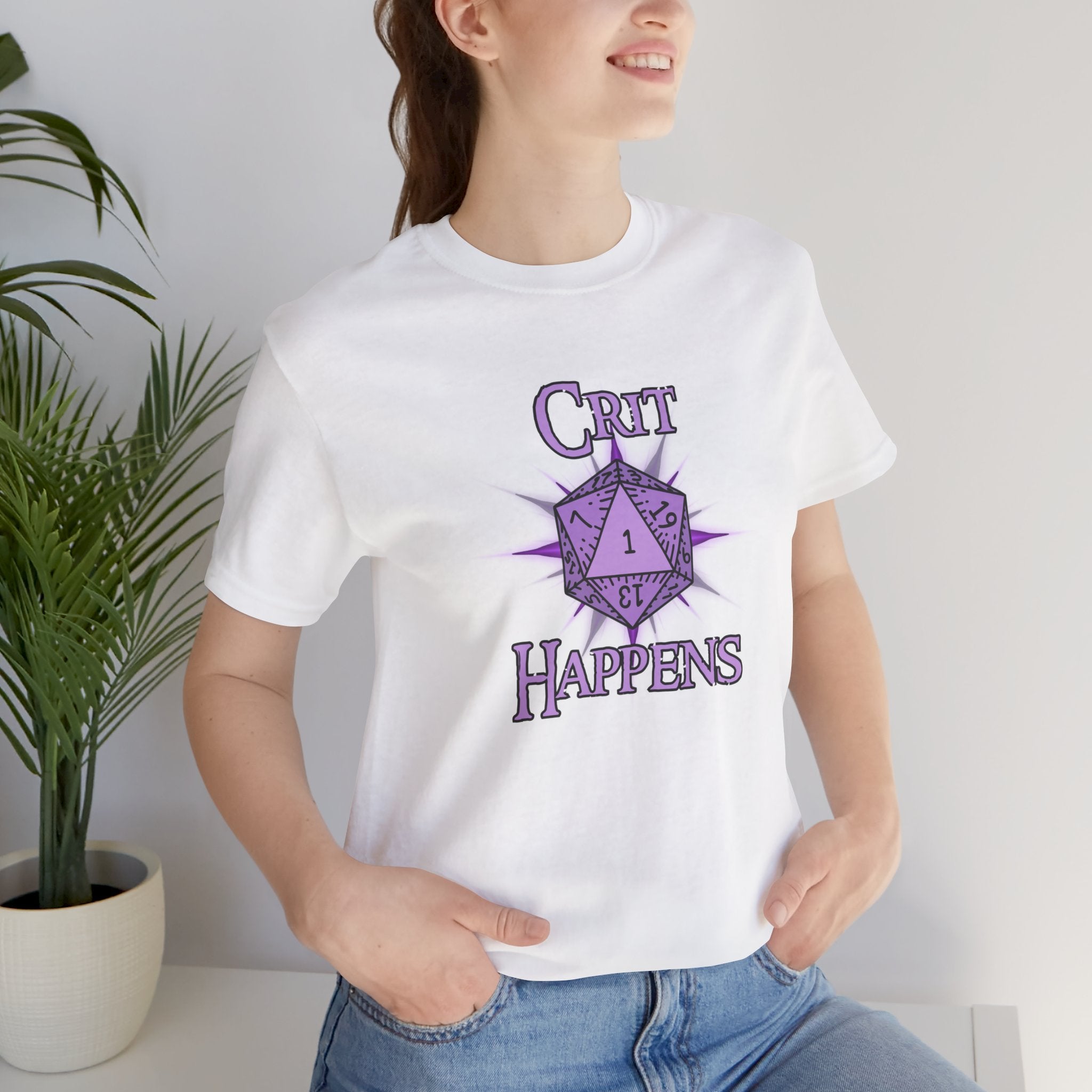 Crit Happens T-Shirt – Funny D&D D20 1 Critical Fail Dice Tee