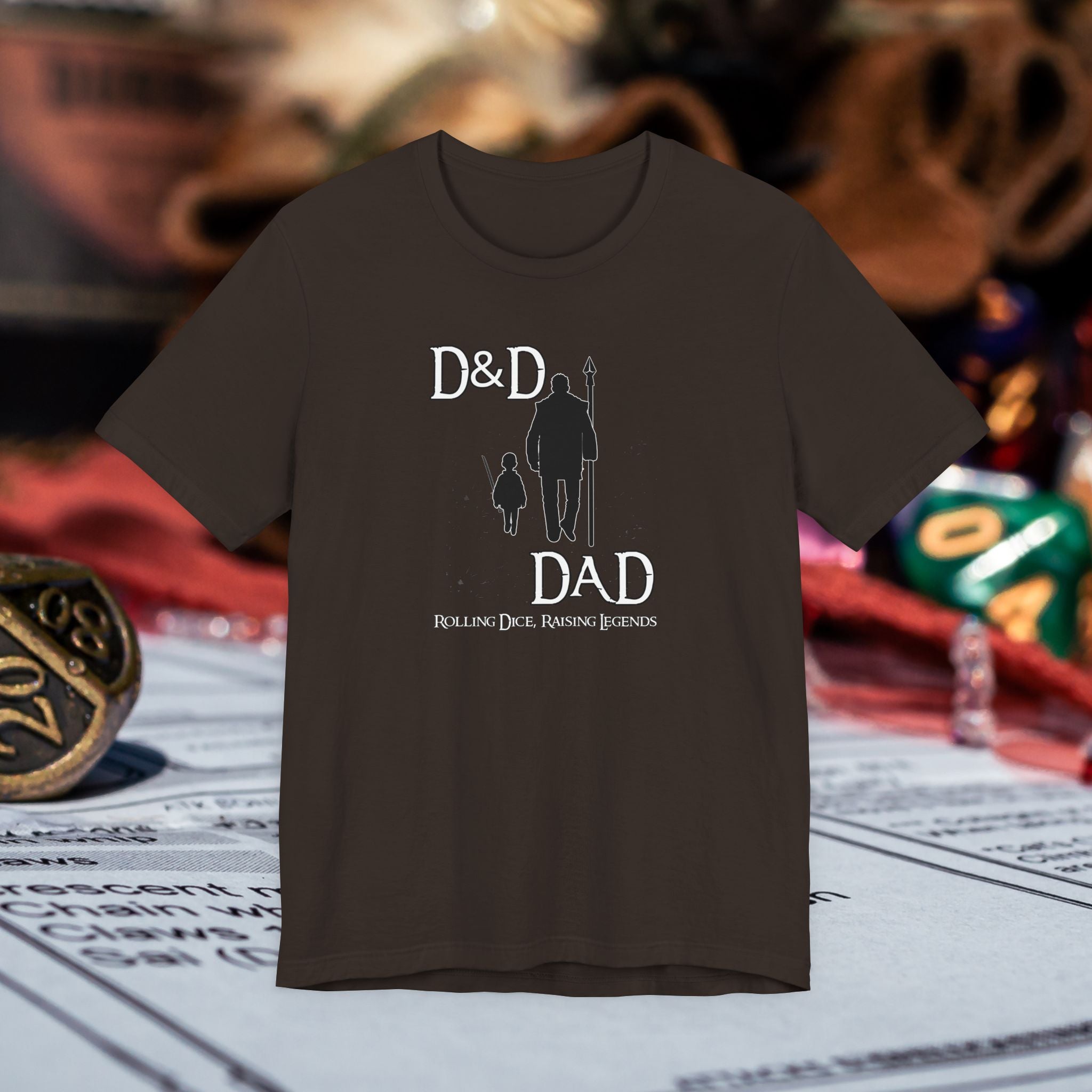 D&D Dad T‑Shirt — Roleplaying Dad Tee (Rolling Dice, Raising Legends)