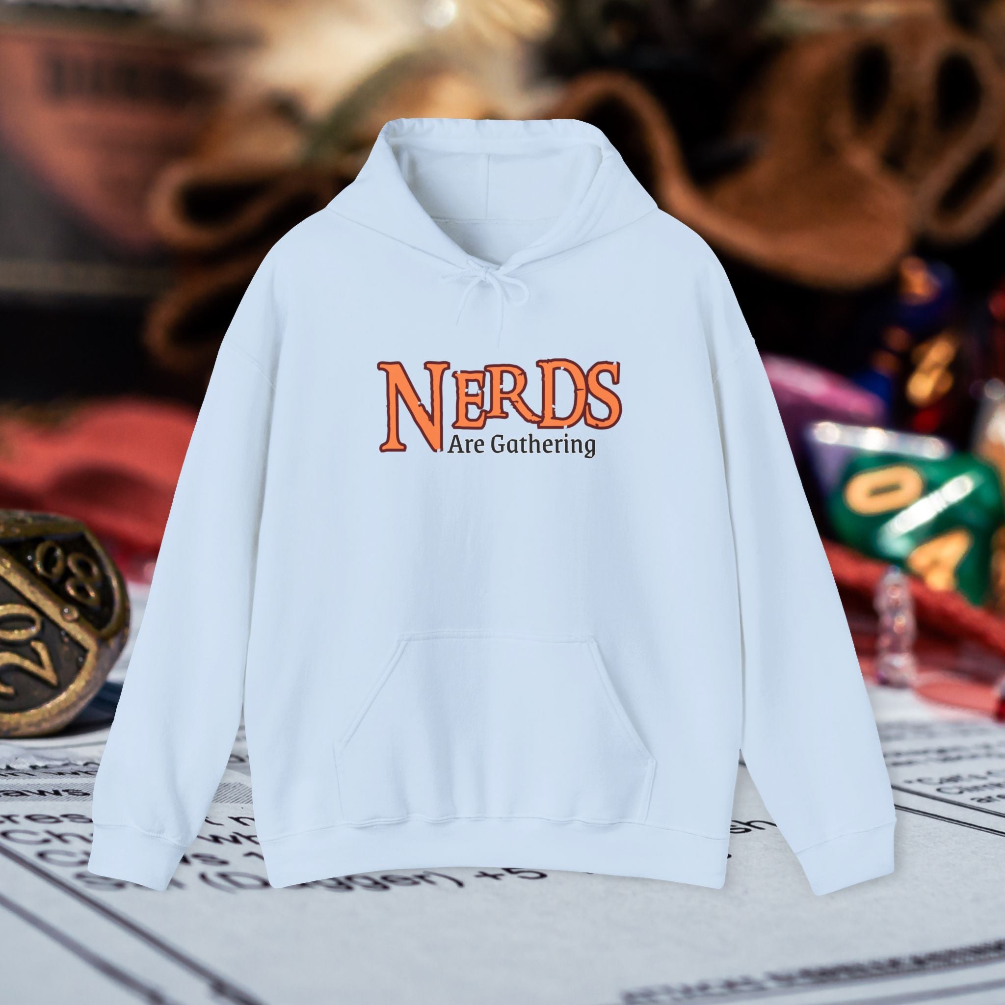 Hoodie — "Nerds Are Gathering" Retro Gamer & Tabletop Hoodie