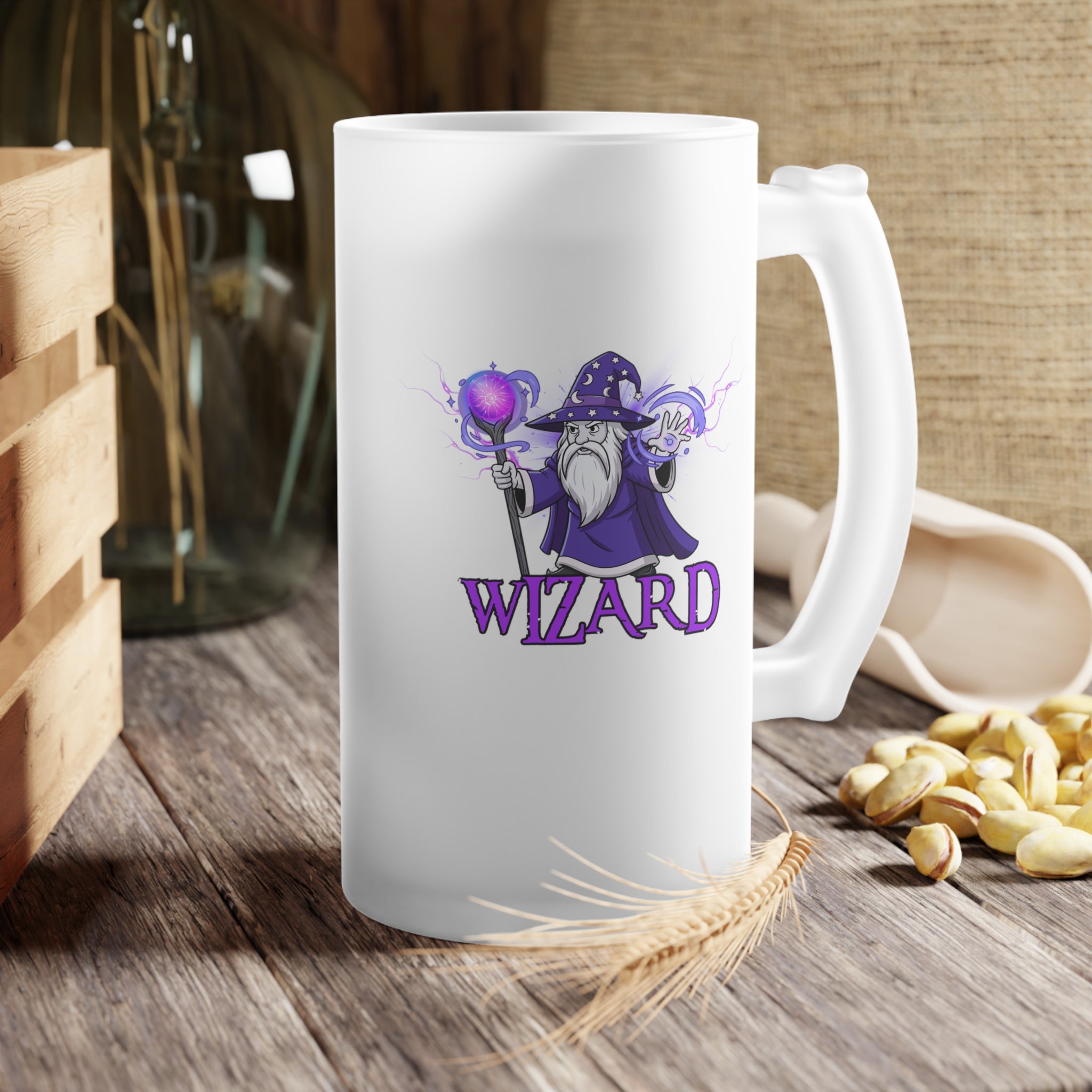 Frosted BeerMead  Mug — D&D Class Wizard Mug  Stein