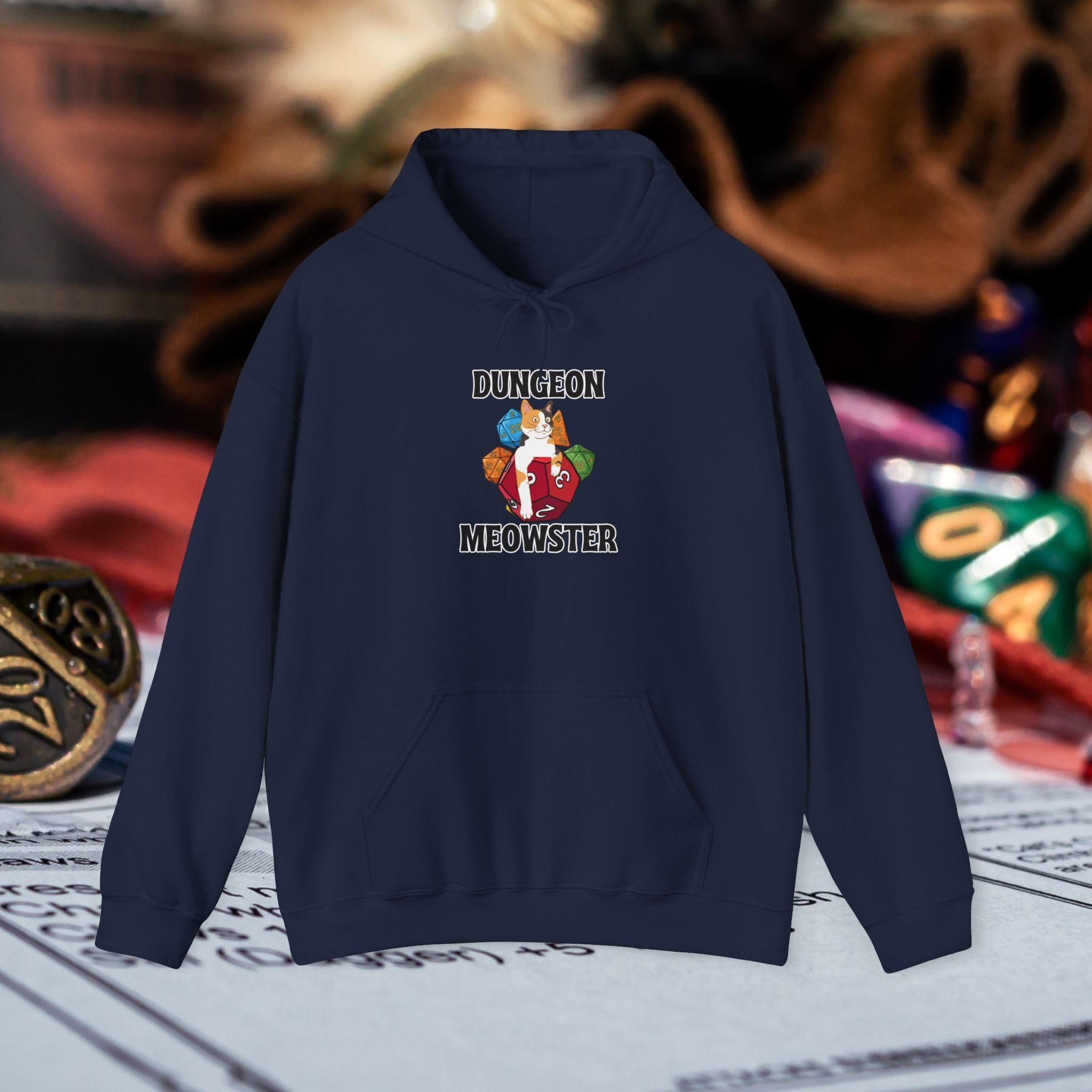 Dungeon Meowster Hoodie - Cute D&D Cat Gamer Sweatshirt
