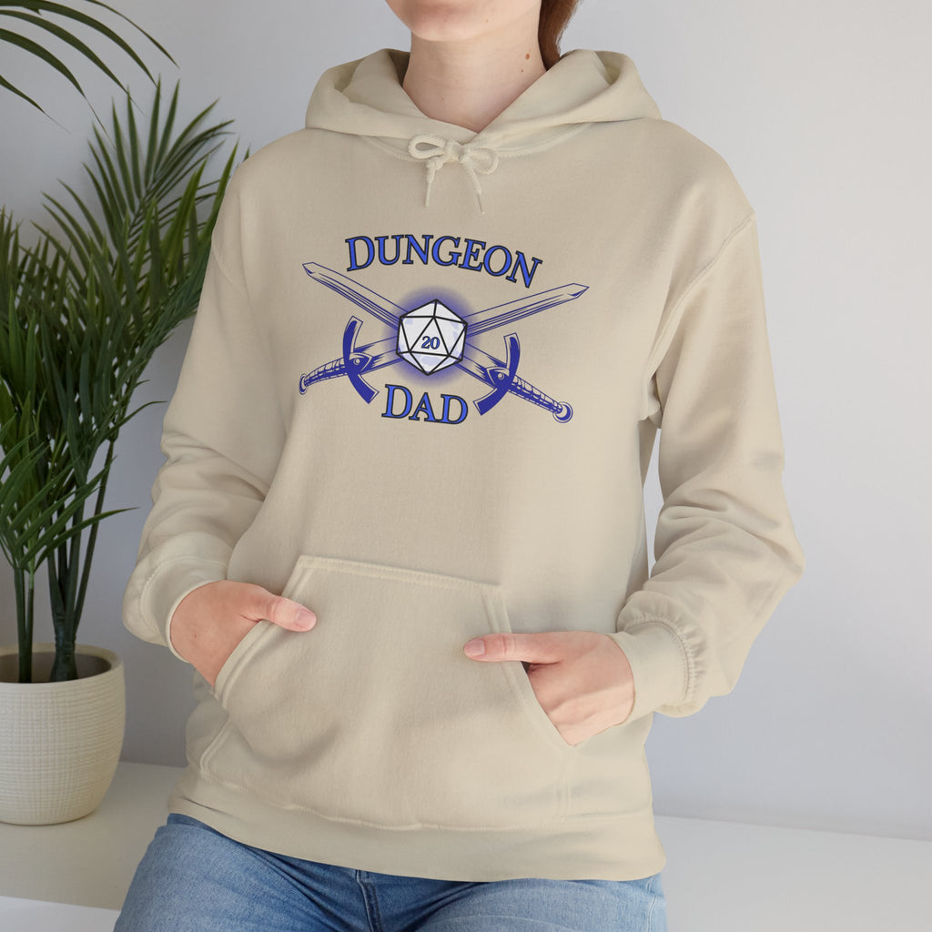 Dungeon Dad Hoodie – RPG Dad Hoodie with Dice & Swords Design