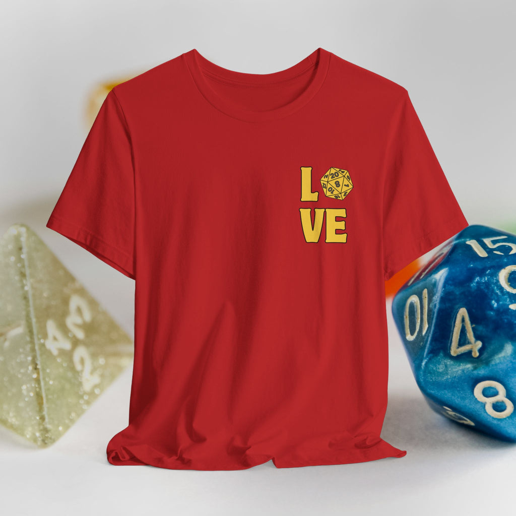 Love D20 T-Shirt — RPG Gamer Dice Love Tee