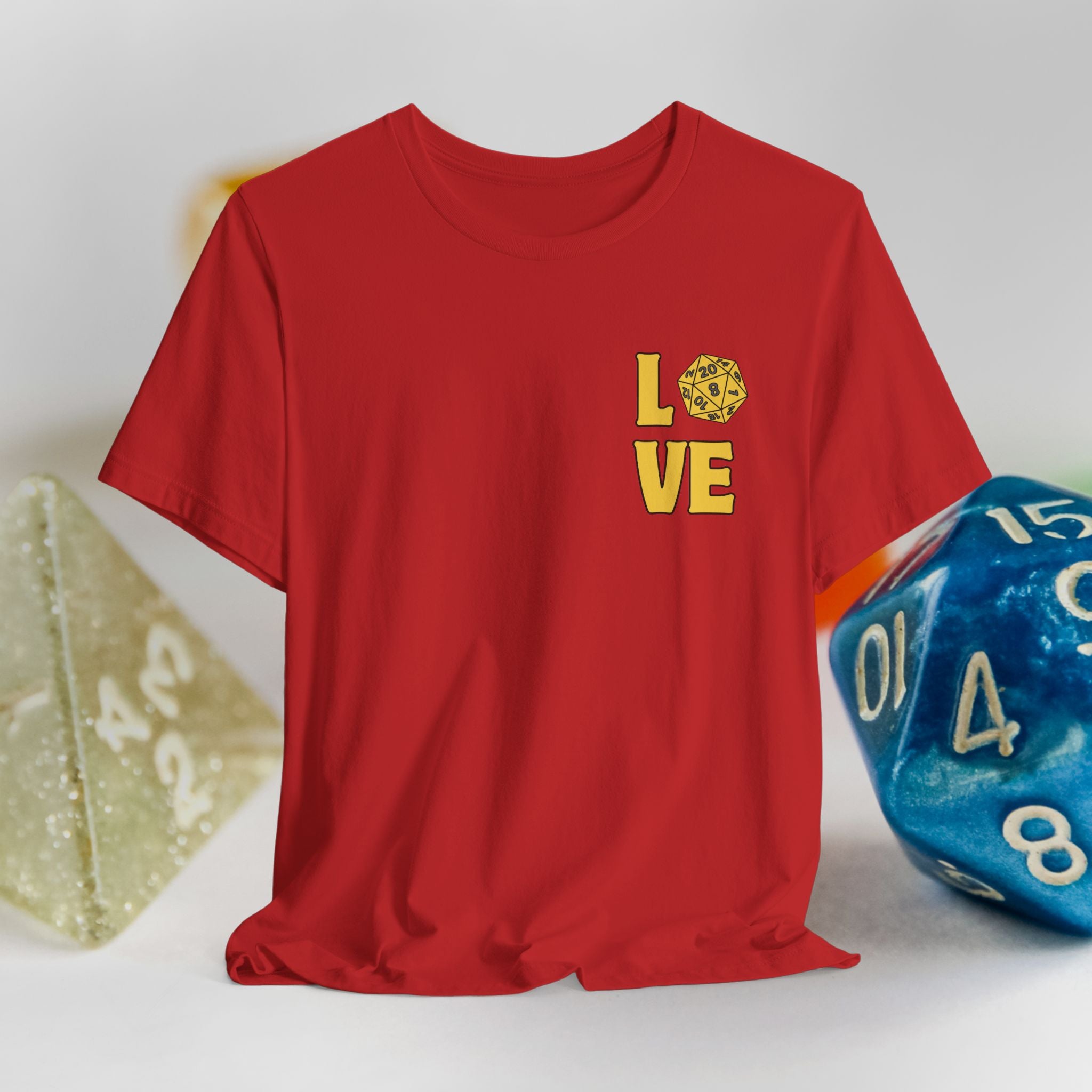 Love D20 T-Shirt — RPG Gamer Dice Love Tee