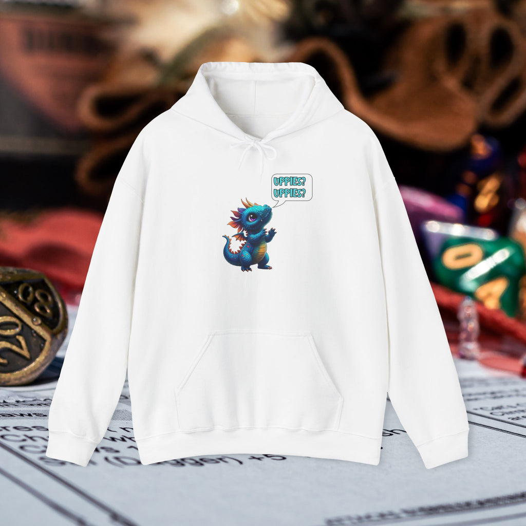 Dragon Dice Hoodie — Cute Blue Dragon UPPIES Gaming Hoodie